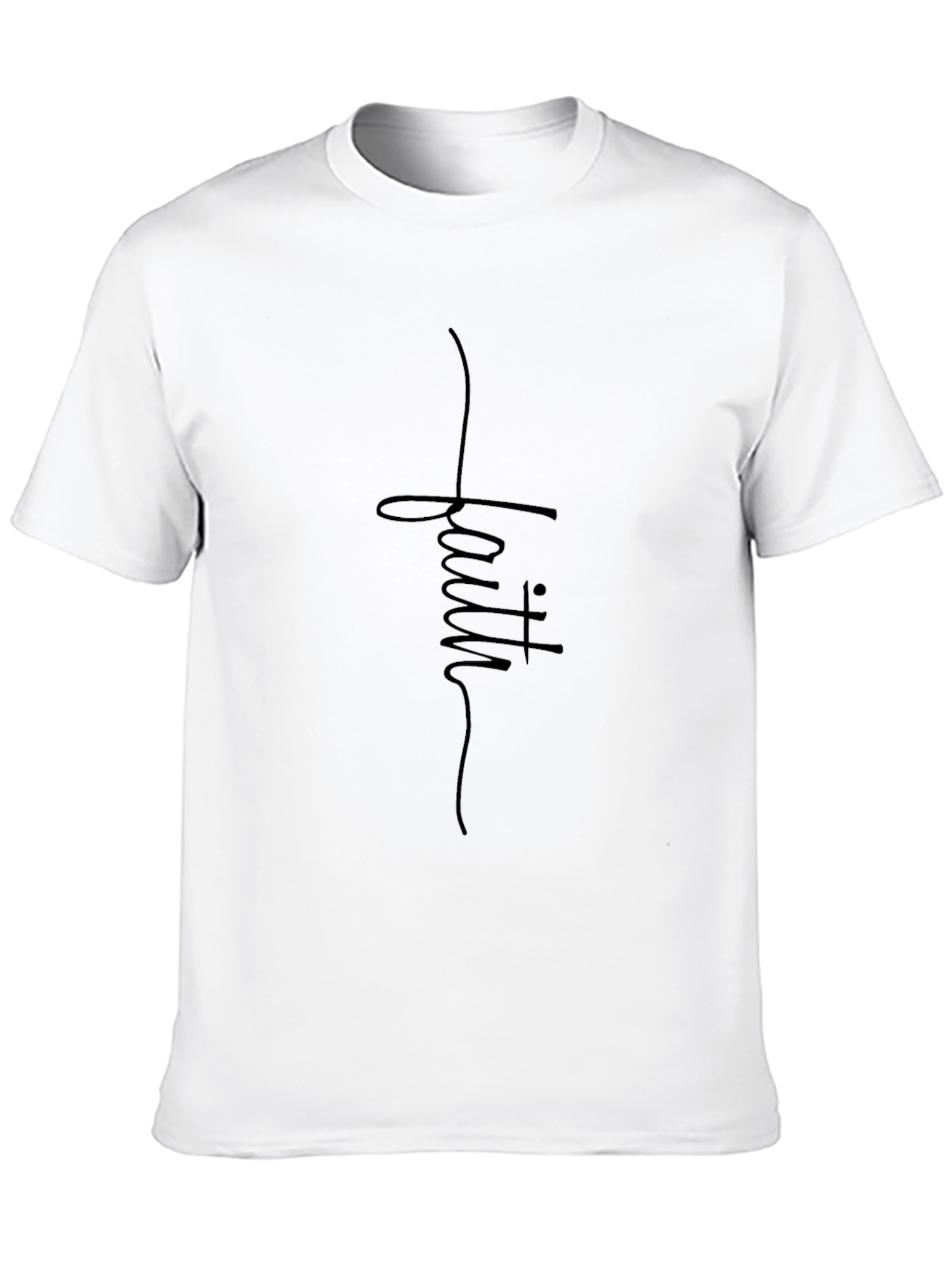 Faith Script Black T-Shirt - Christian Apparel