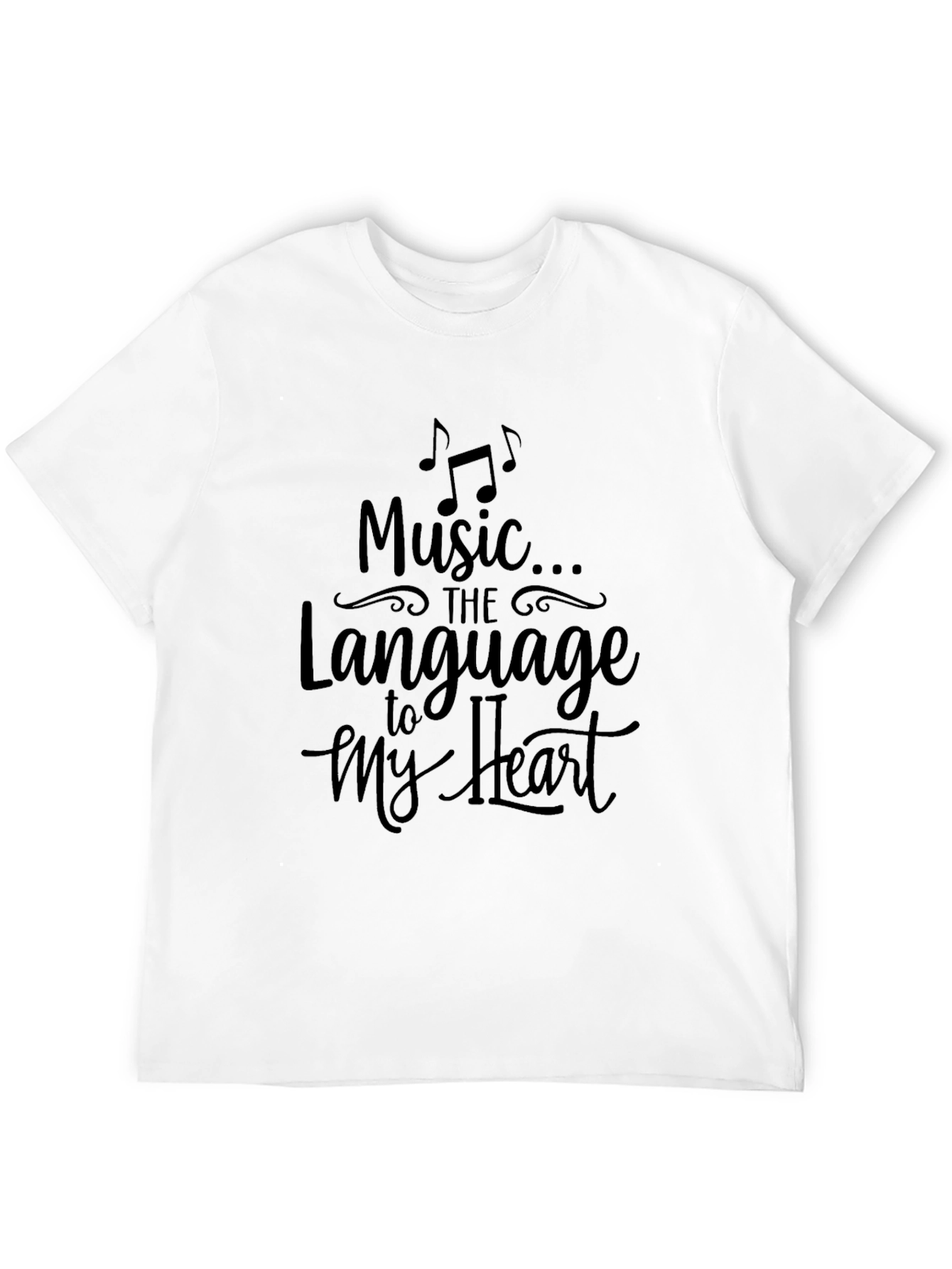 Music to My Heart Graphic Tee - Black Casual T-Shirt