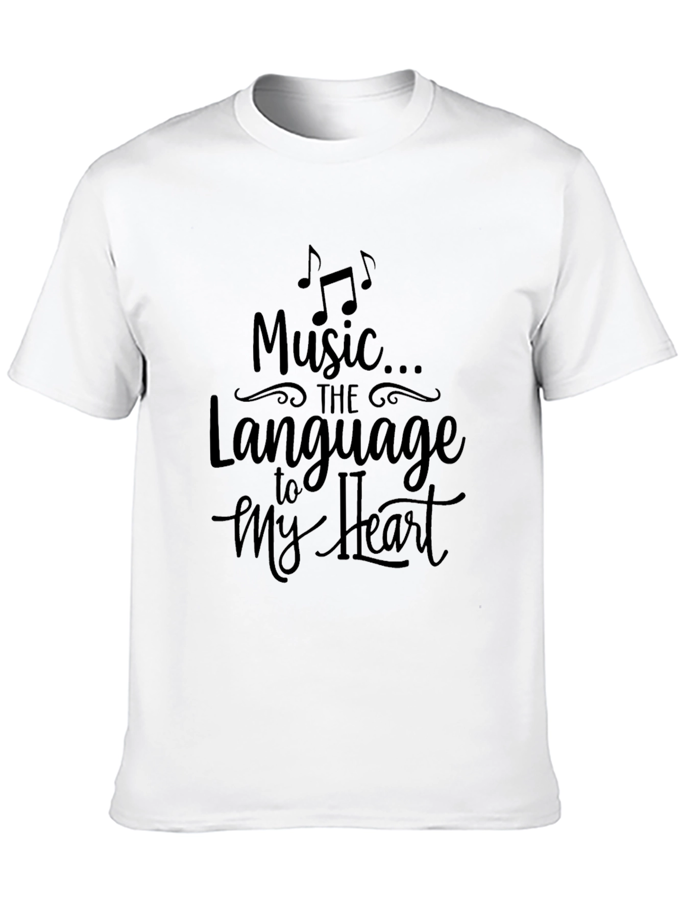 Music to My Heart Graphic Tee - Black Casual T-Shirt