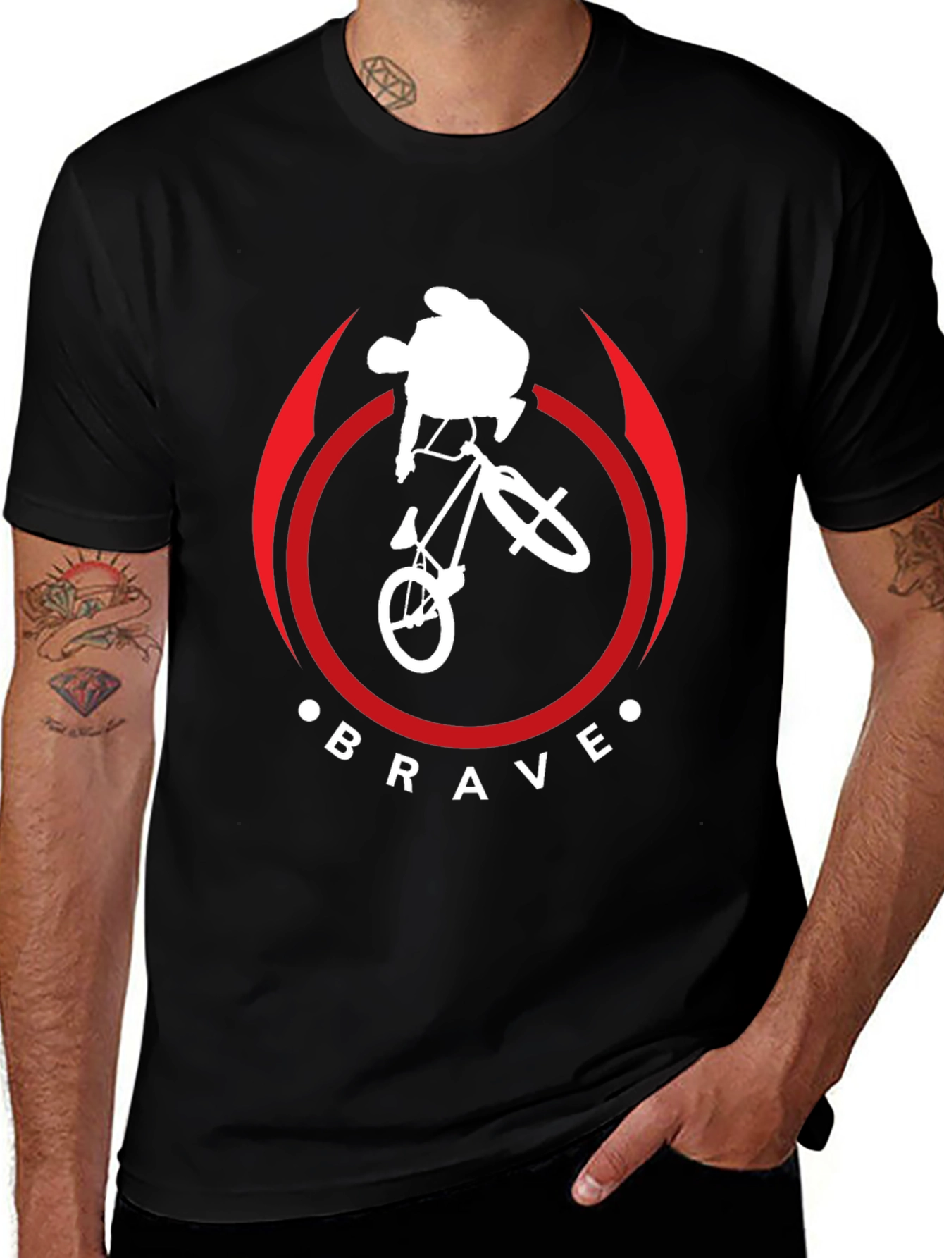 Brave BMX Bike Stunt T-Shirt - Black