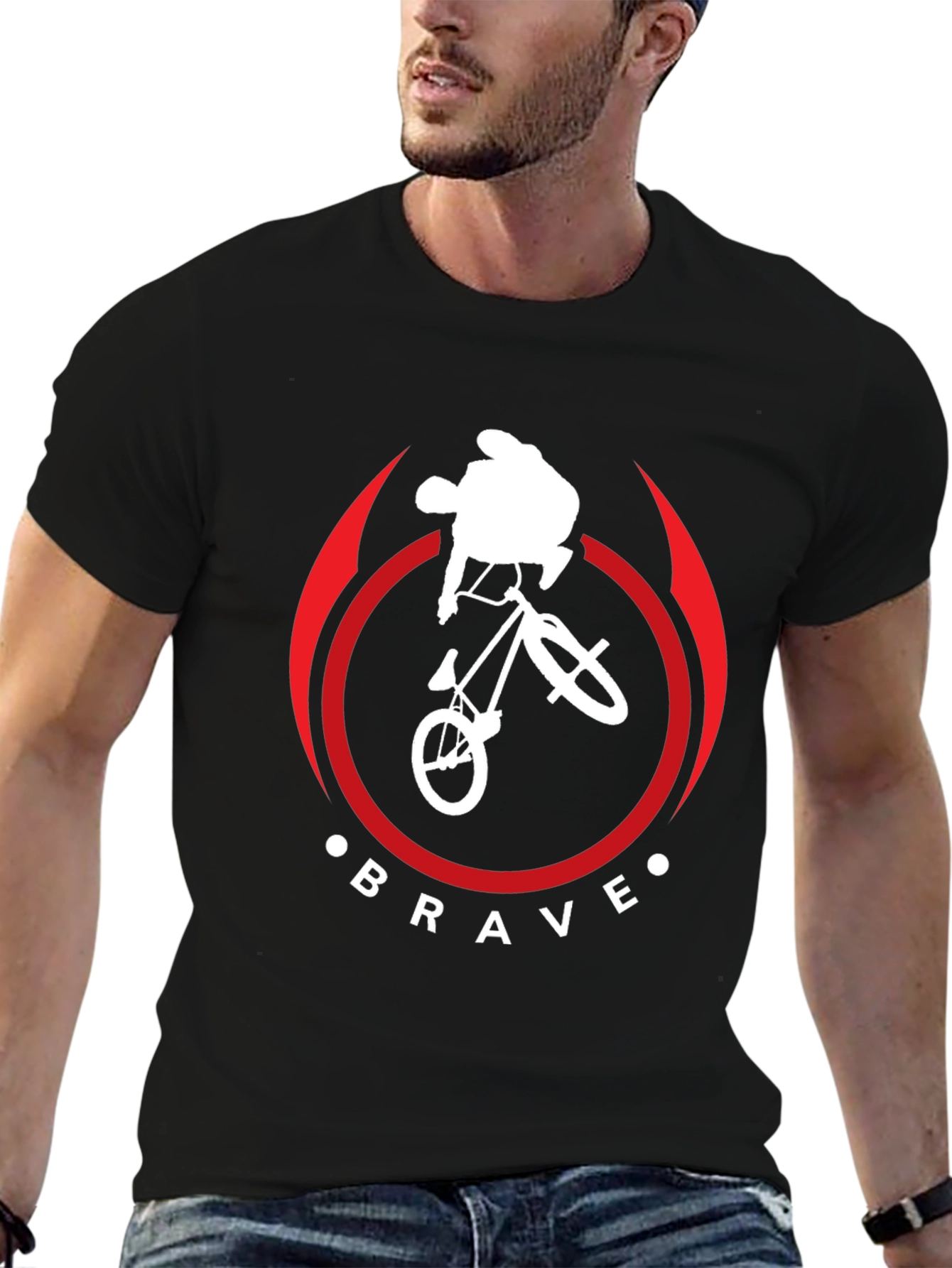 Brave BMX Bike Stunt T-Shirt - Black