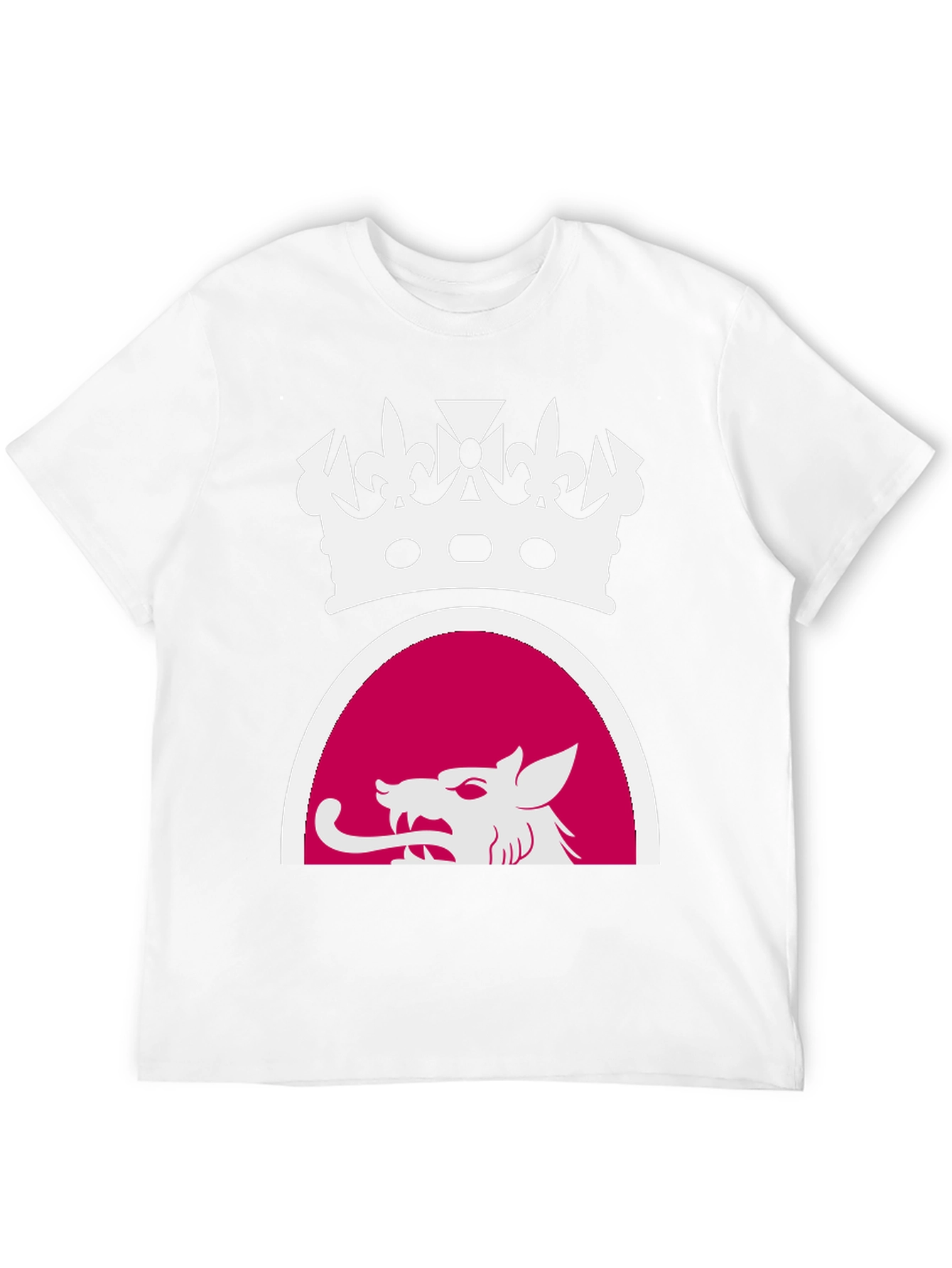 Black Tee with Crown and Wolf Design