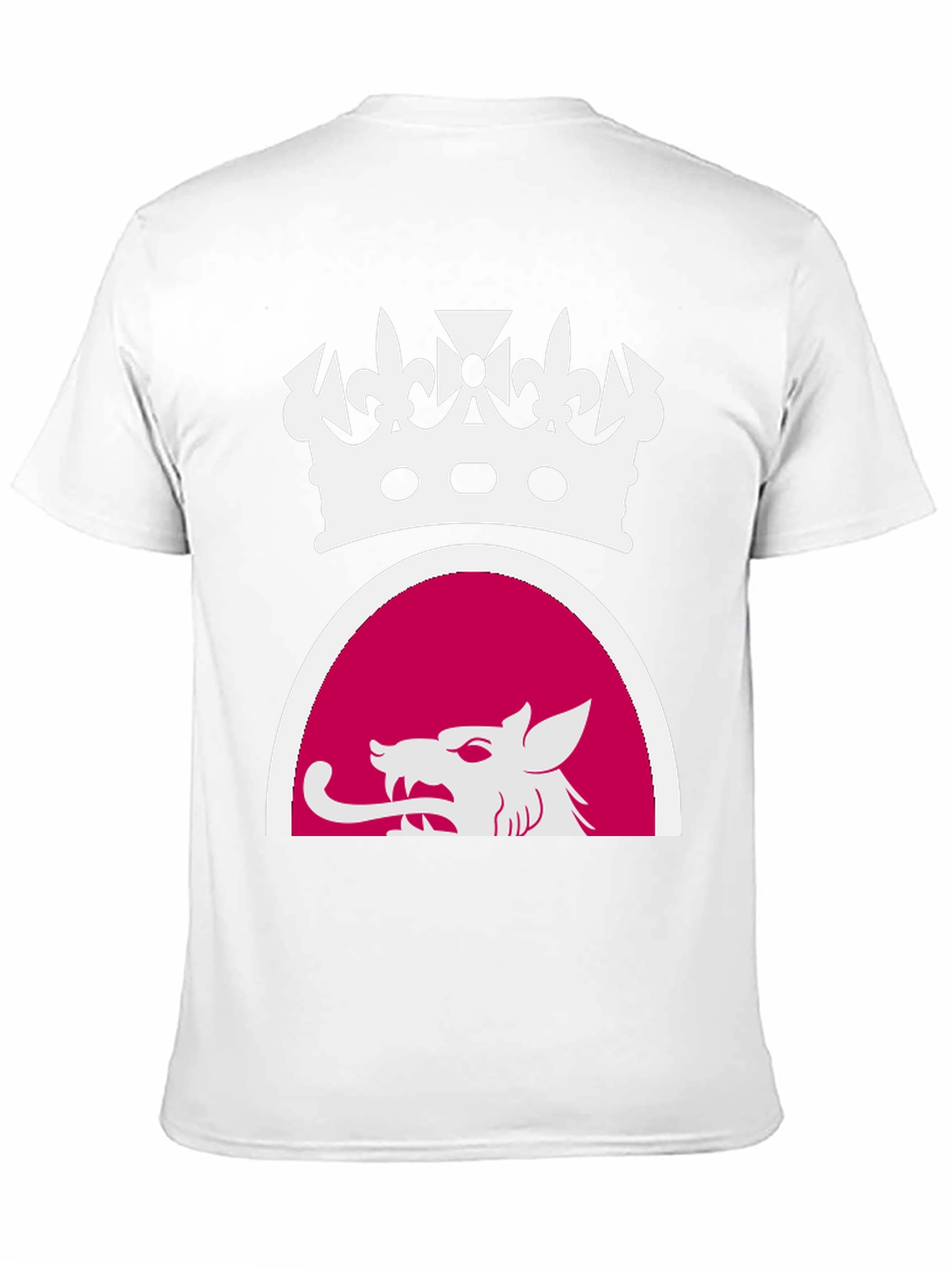 Black Tee with Crown and Wolf Design