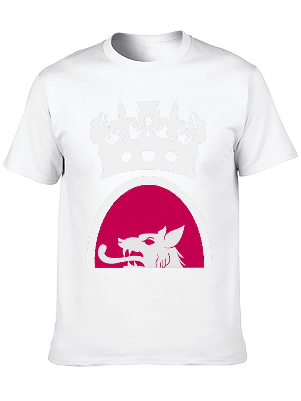 Black Tee with Crown and Wolf Design