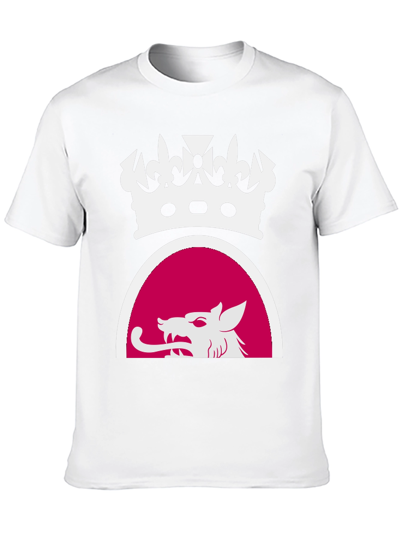 Black Tee with Crown and Wolf Design