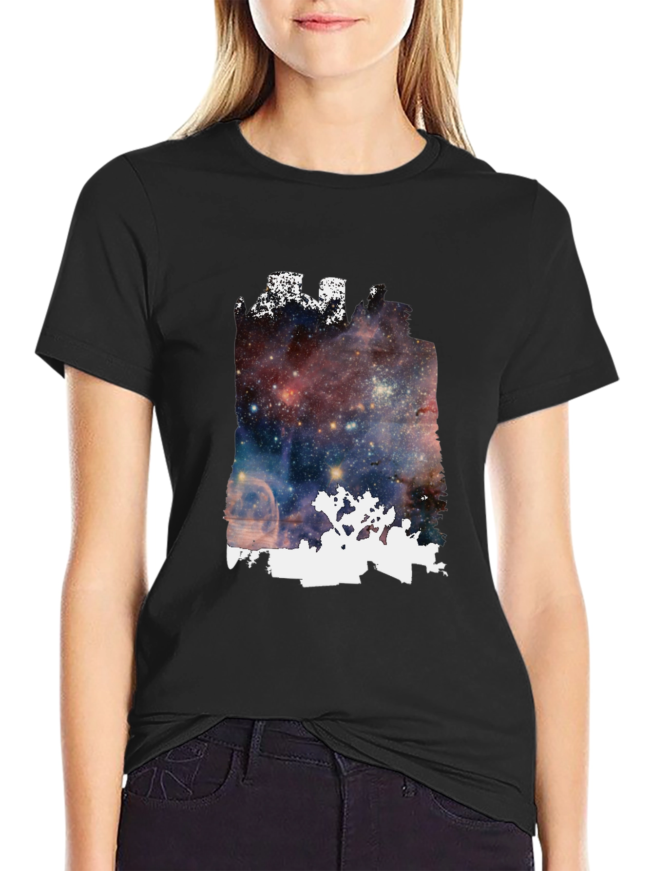 Galaxy Joshua Tree Graphic Tee - Black Cotton Blend