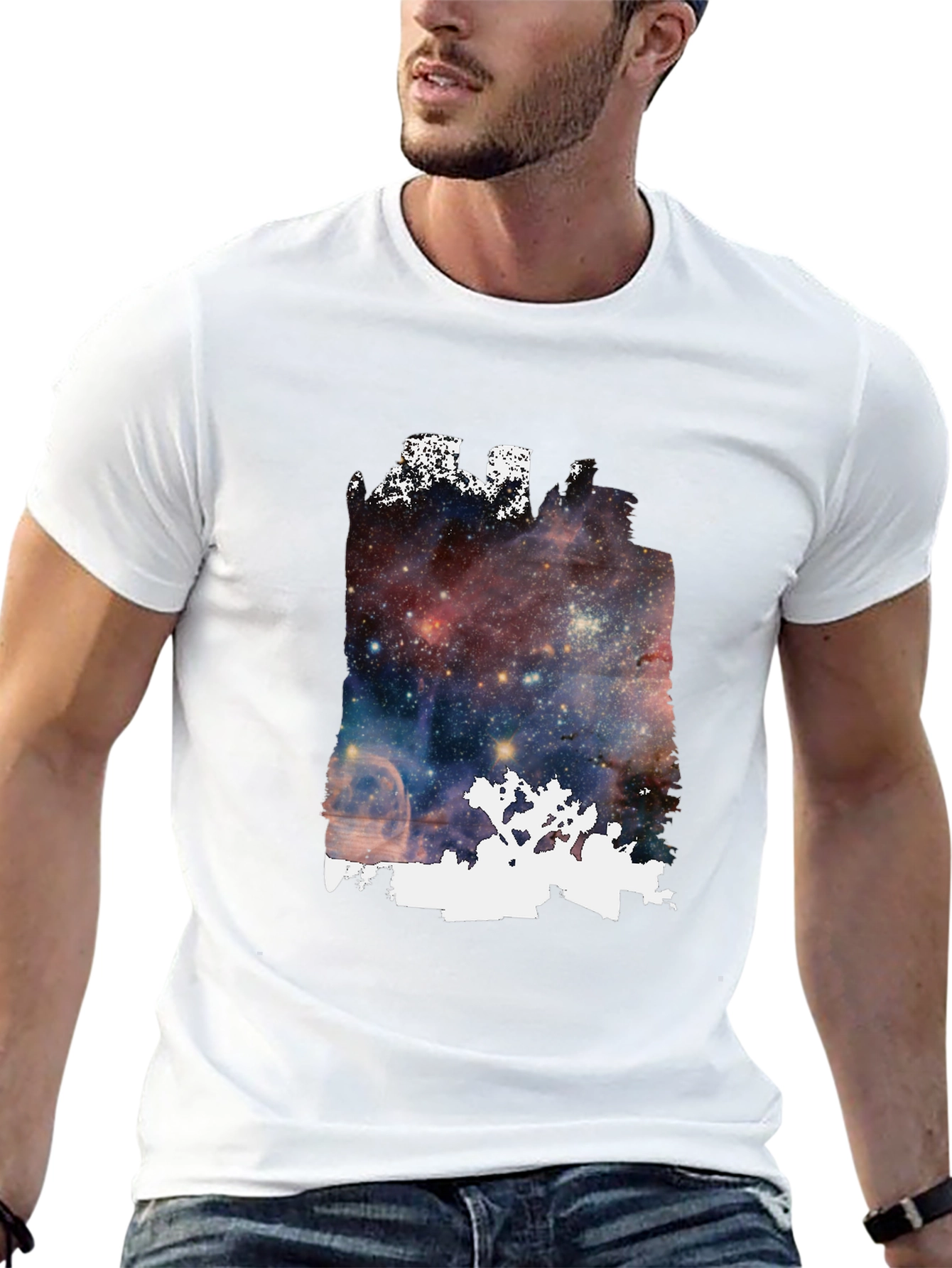 Galaxy Joshua Tree Graphic Tee - Black Cotton Blend
