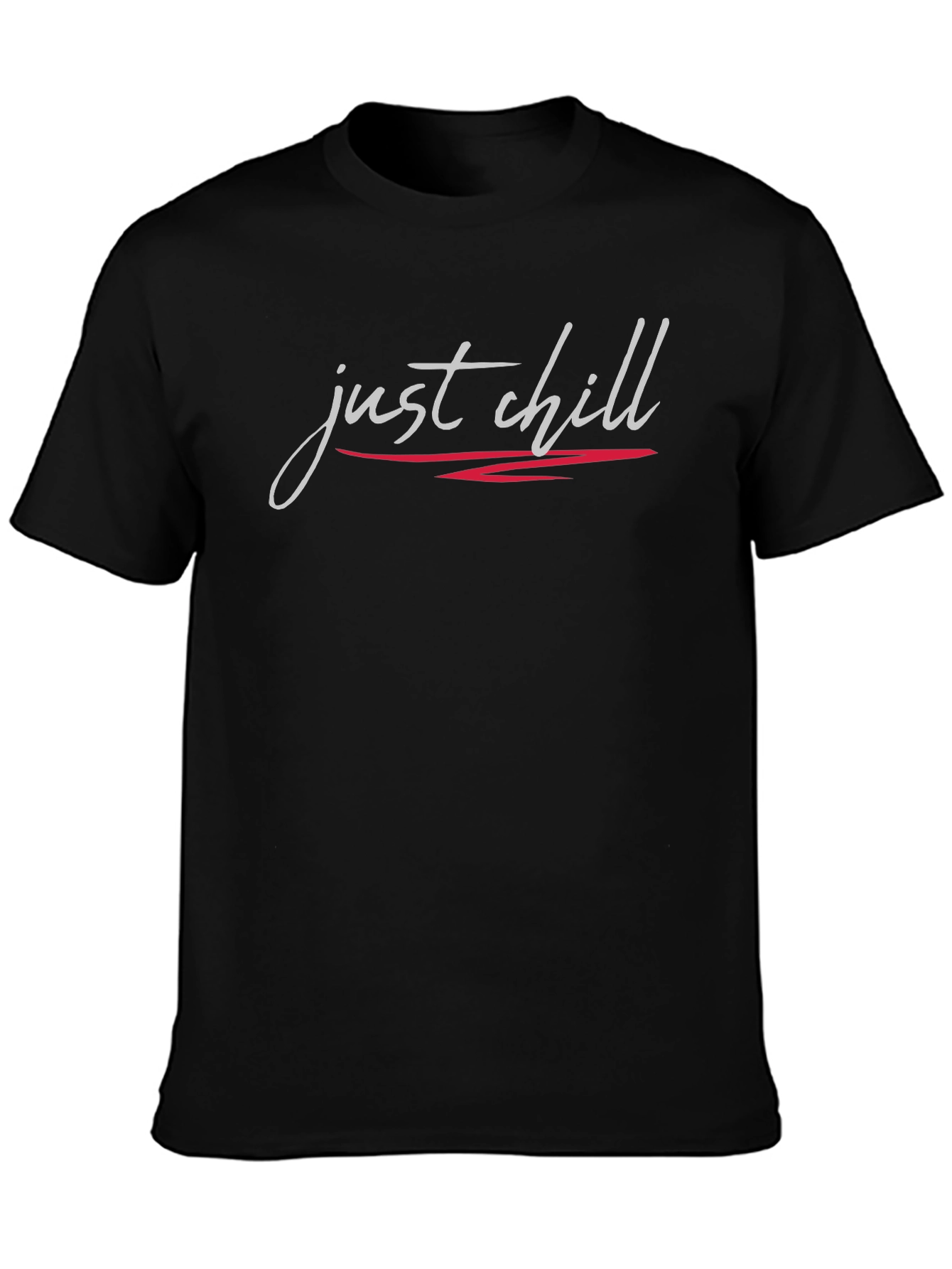 Just Chill Graphic Tee - Black Casual T-Shirt