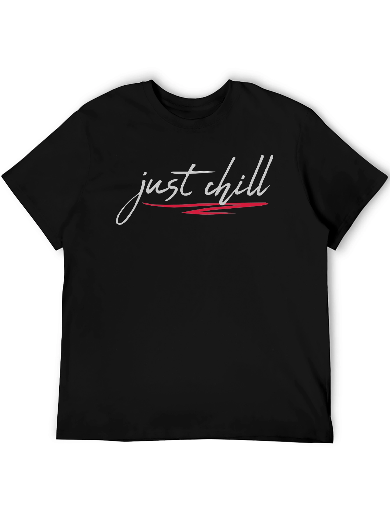 Just Chill Graphic Tee - Black Casual T-Shirt