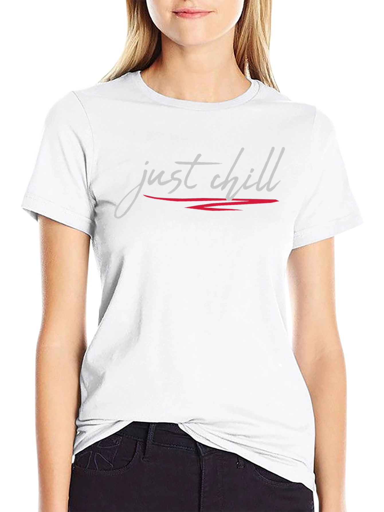 Just Chill Graphic Tee - Black Casual T-Shirt