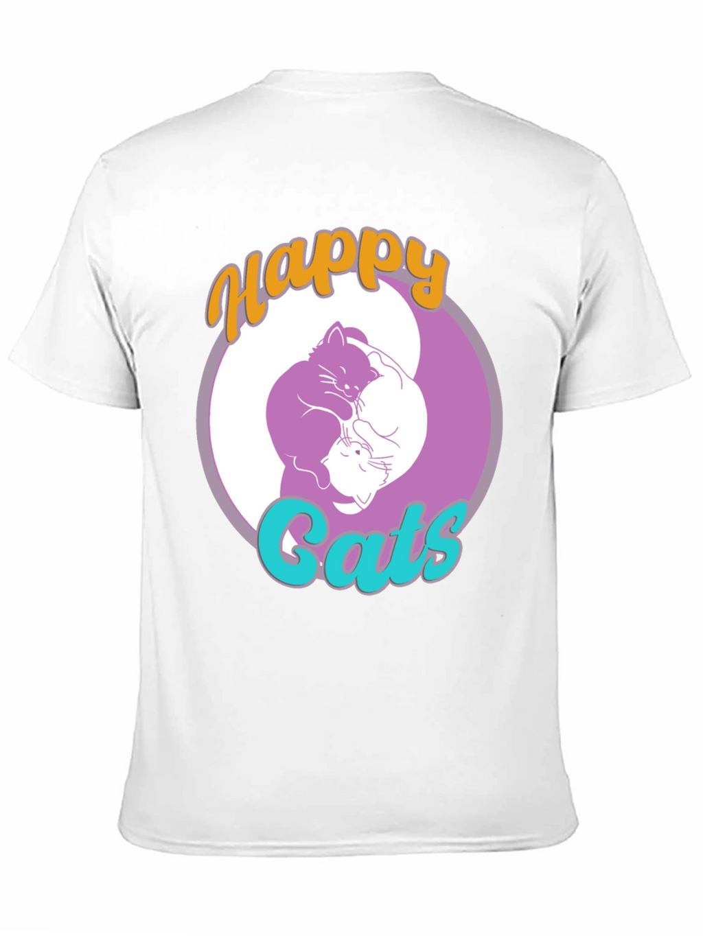 Happy Cats Yin Yang Graphic T-Shirt