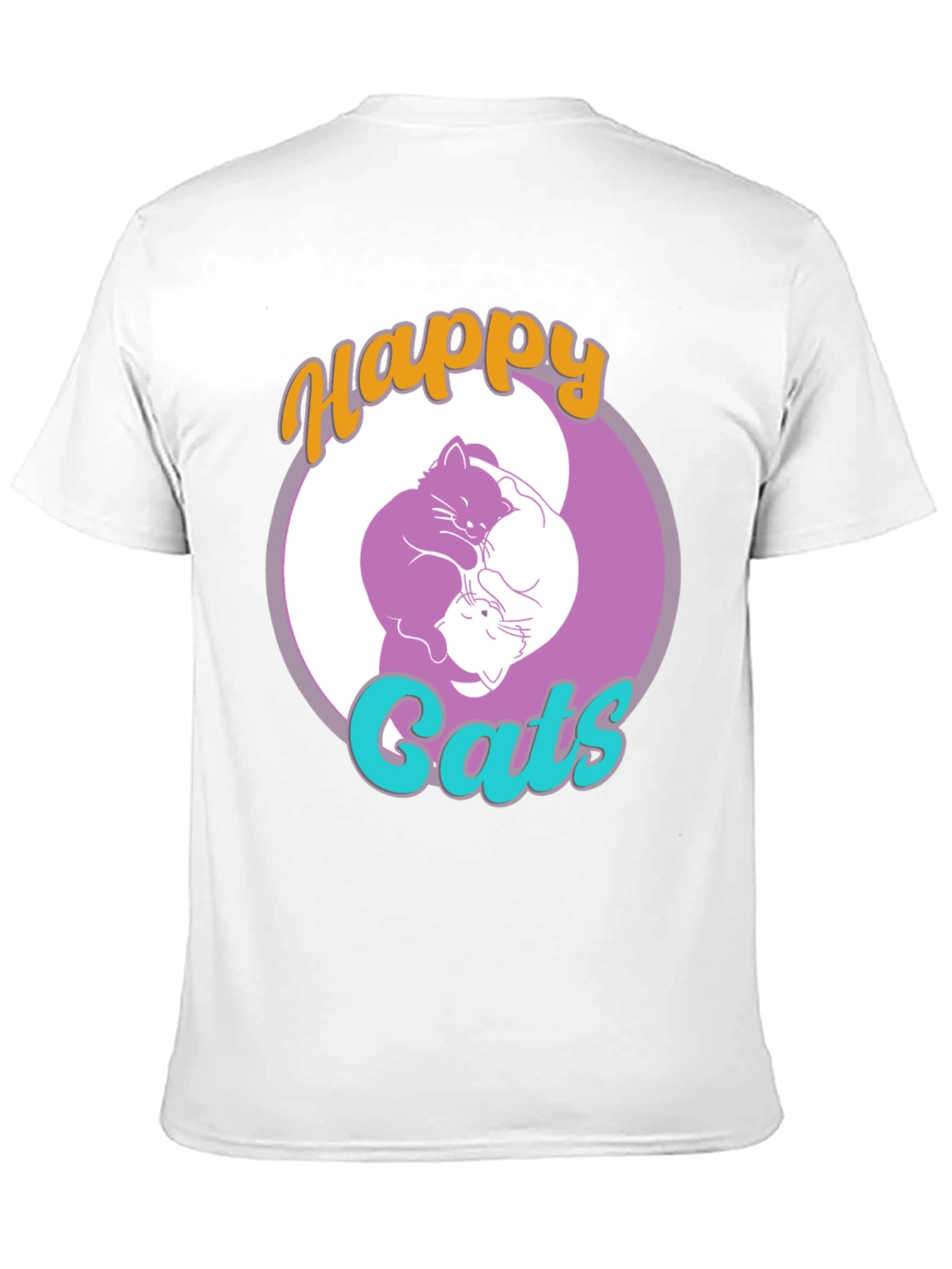 Happy Cats Yin Yang Graphic T-Shirt