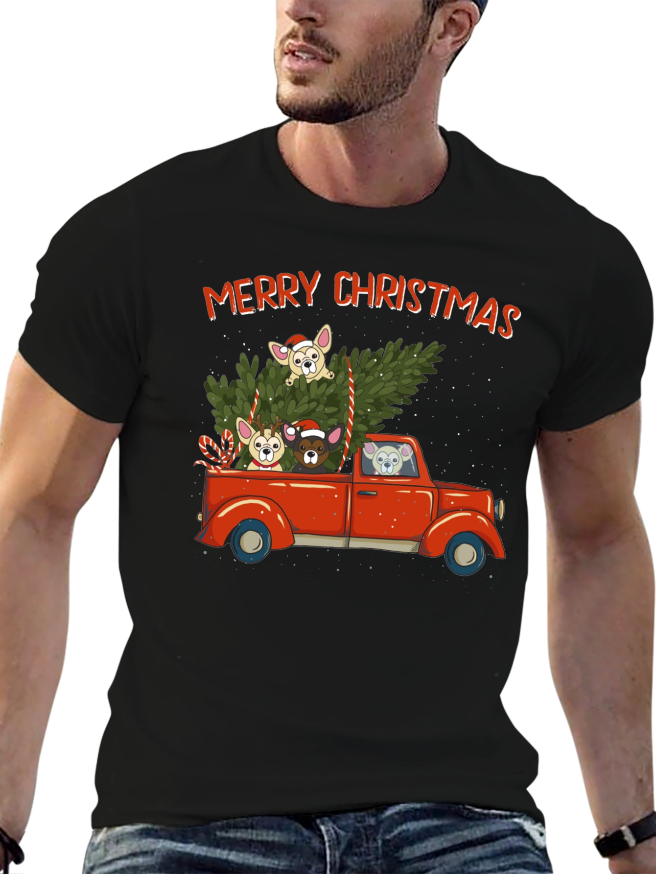 Merry Christmas Dog Truck T-Shirt