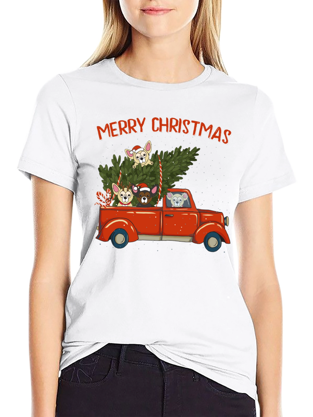 Merry Christmas Dog Truck T-Shirt