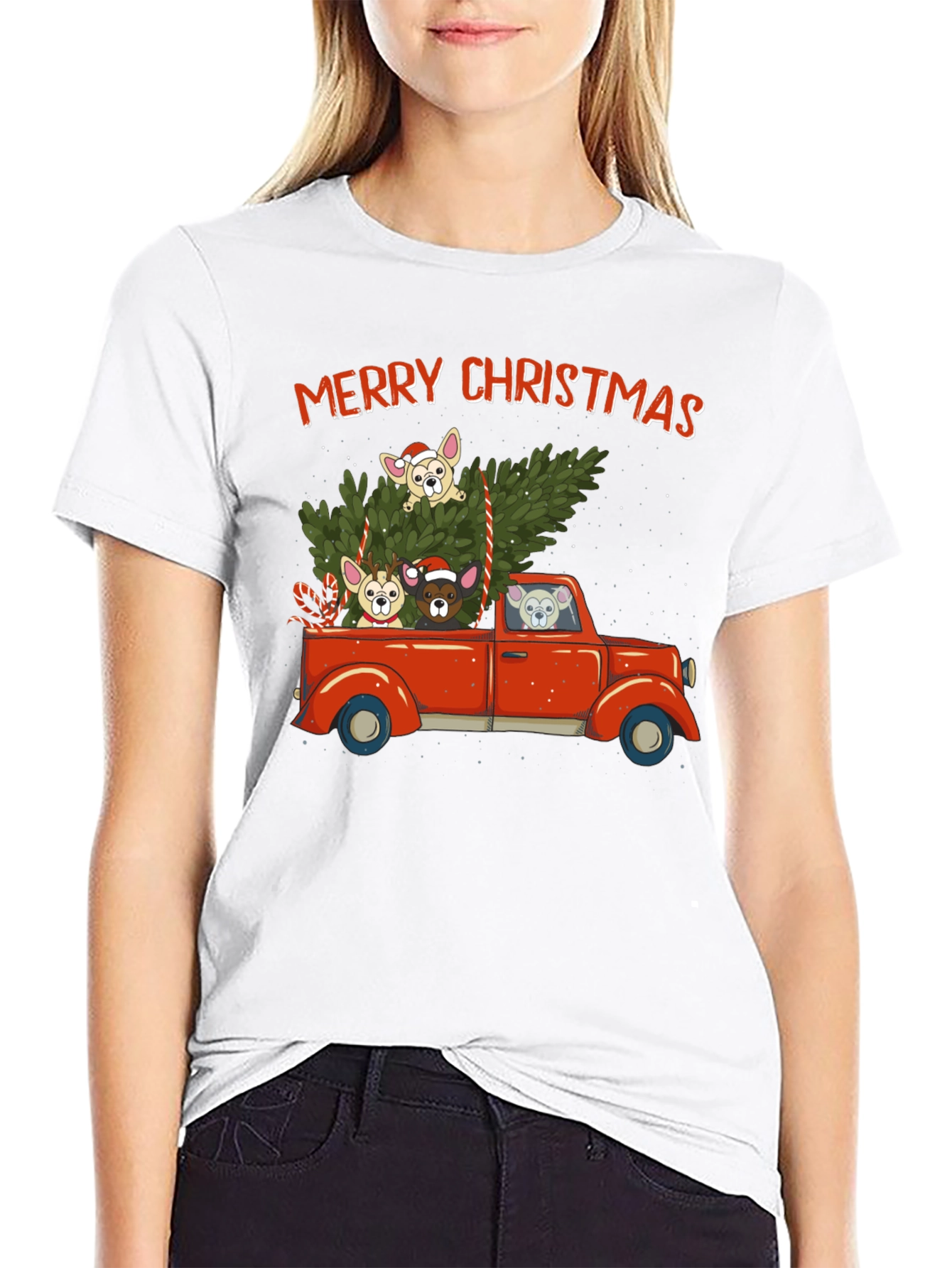 Merry Christmas Dog Truck T-Shirt