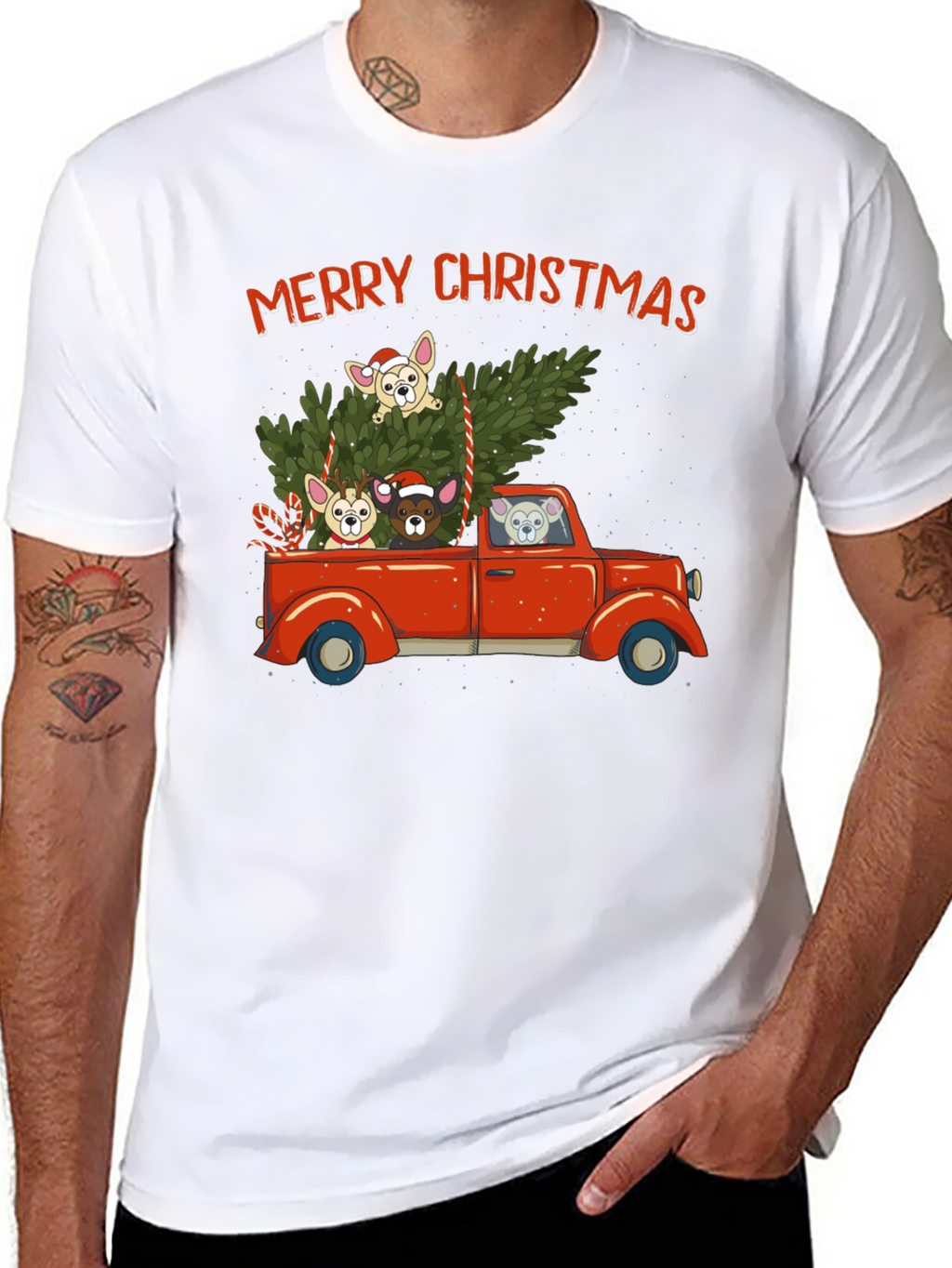 Merry Christmas Dog Truck T-Shirt