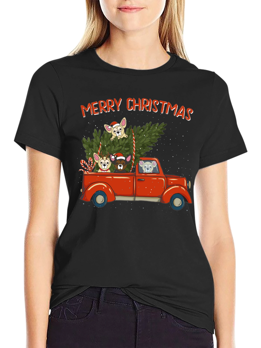Merry Christmas Dog Truck T-Shirt