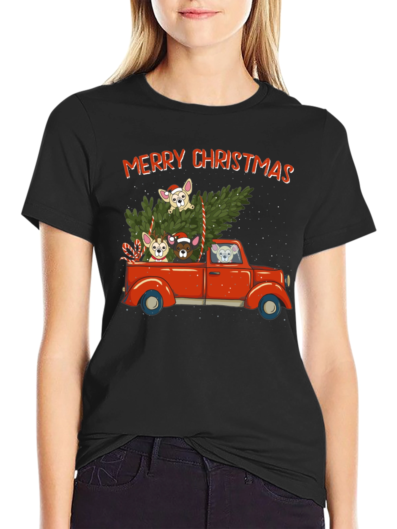 Merry Christmas Dog Truck T-Shirt