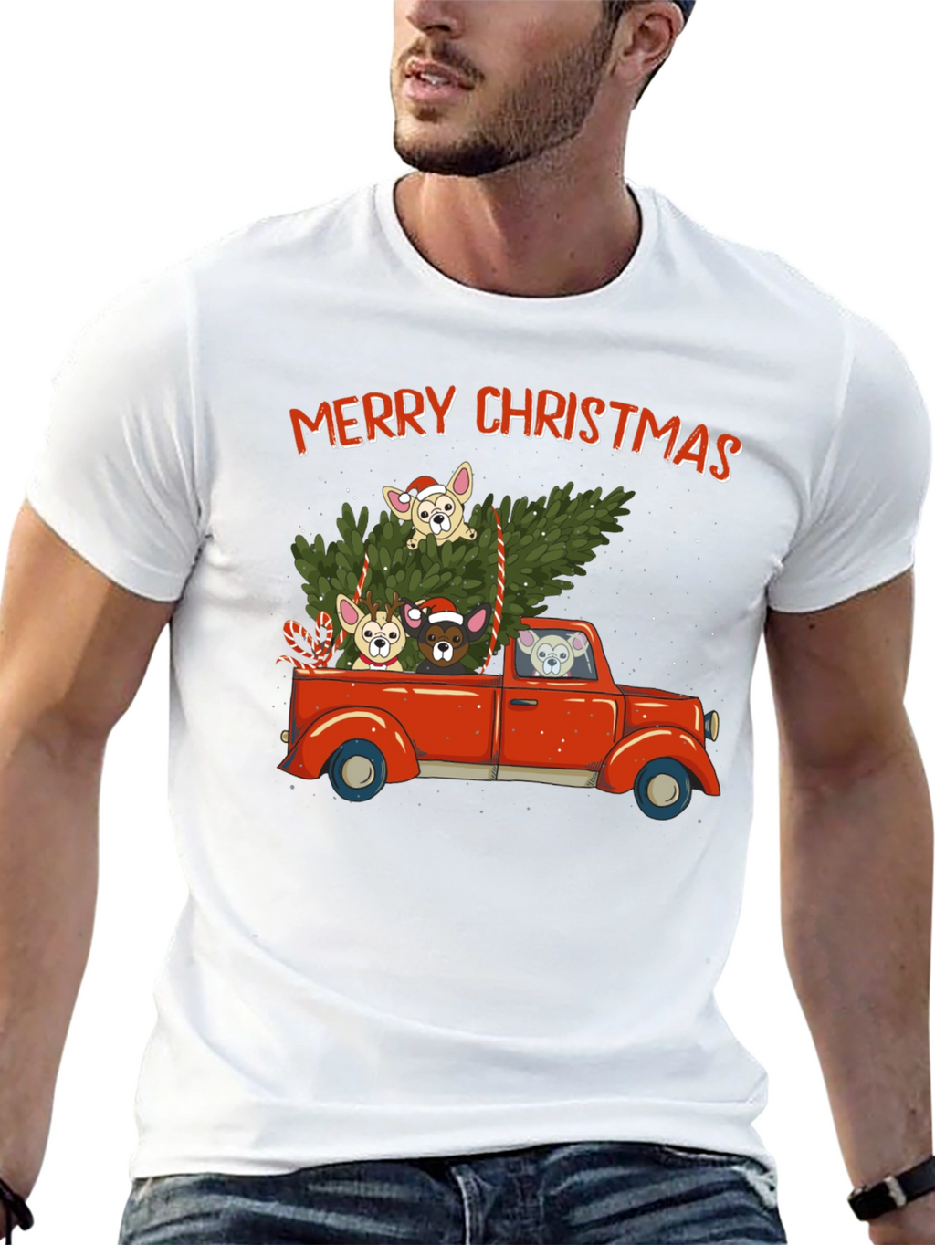 Merry Christmas Dog Truck T-Shirt