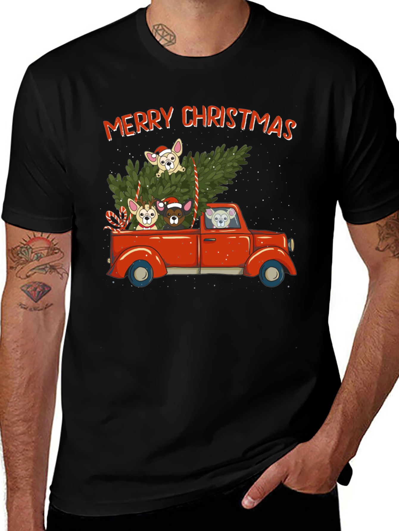 Merry Christmas Dog Truck T-Shirt