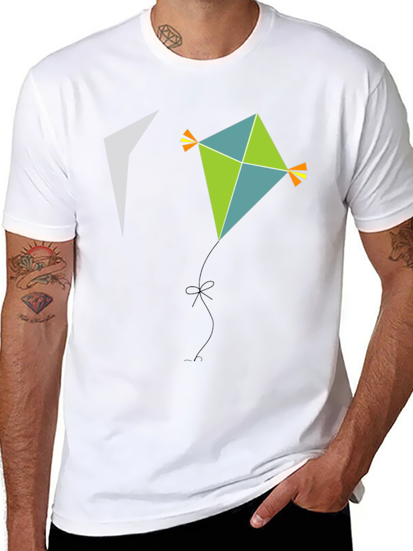 Kite Graphic Tee - Black Cotton Casual Wear