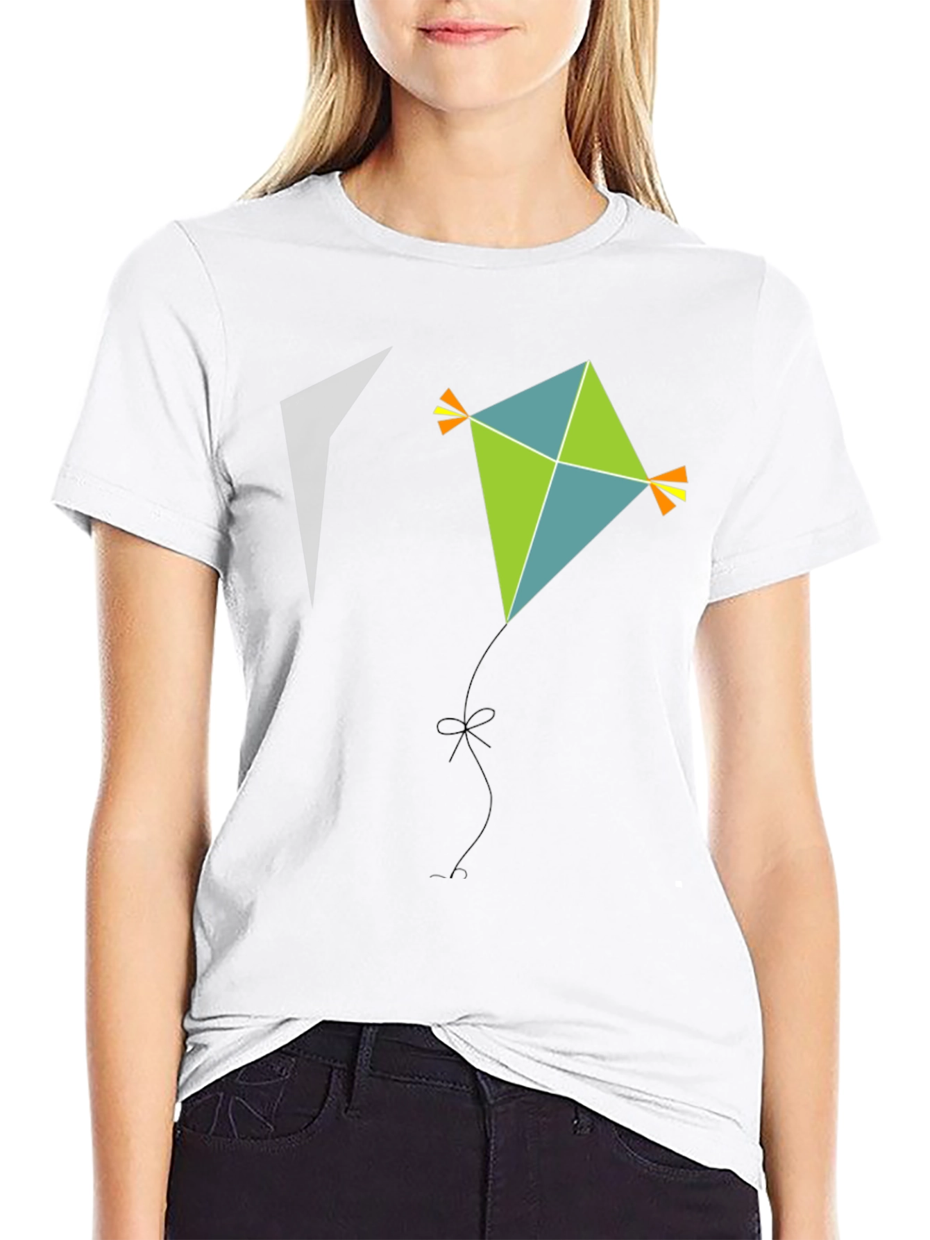 Kite Graphic Tee - Black Cotton Casual Wear
