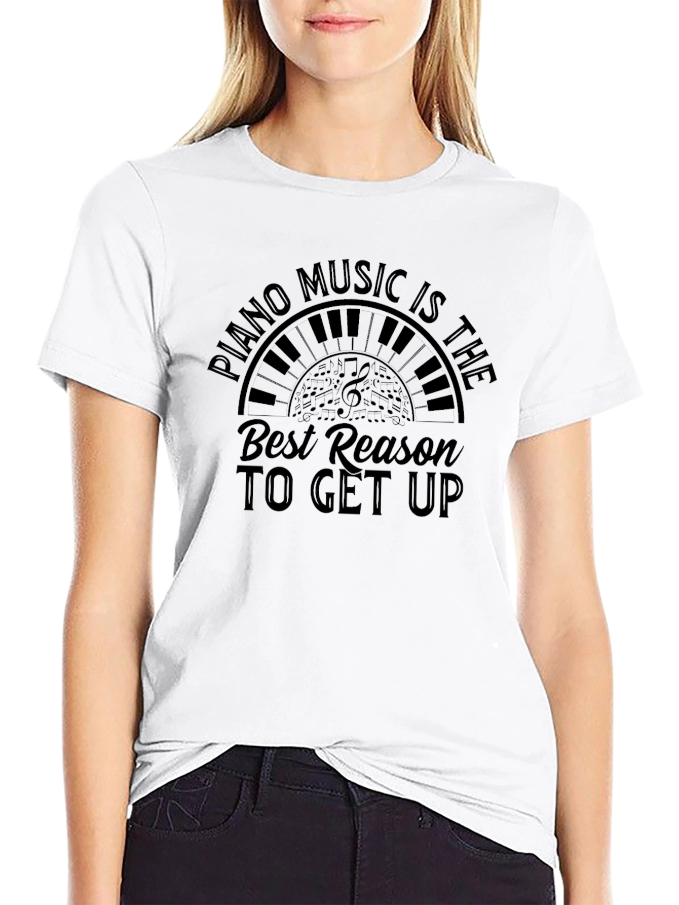 Piano Music T-Shirt - Best Reason to Get Up