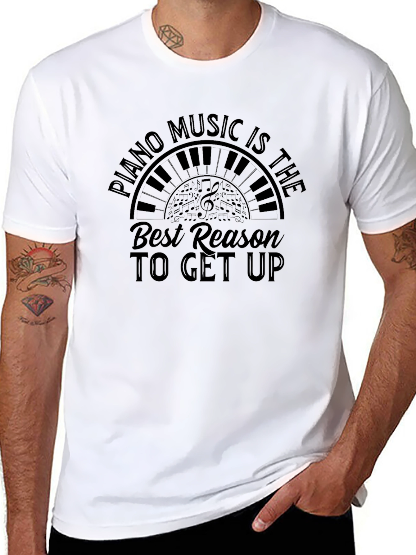 Piano Music T-Shirt - Best Reason to Get Up