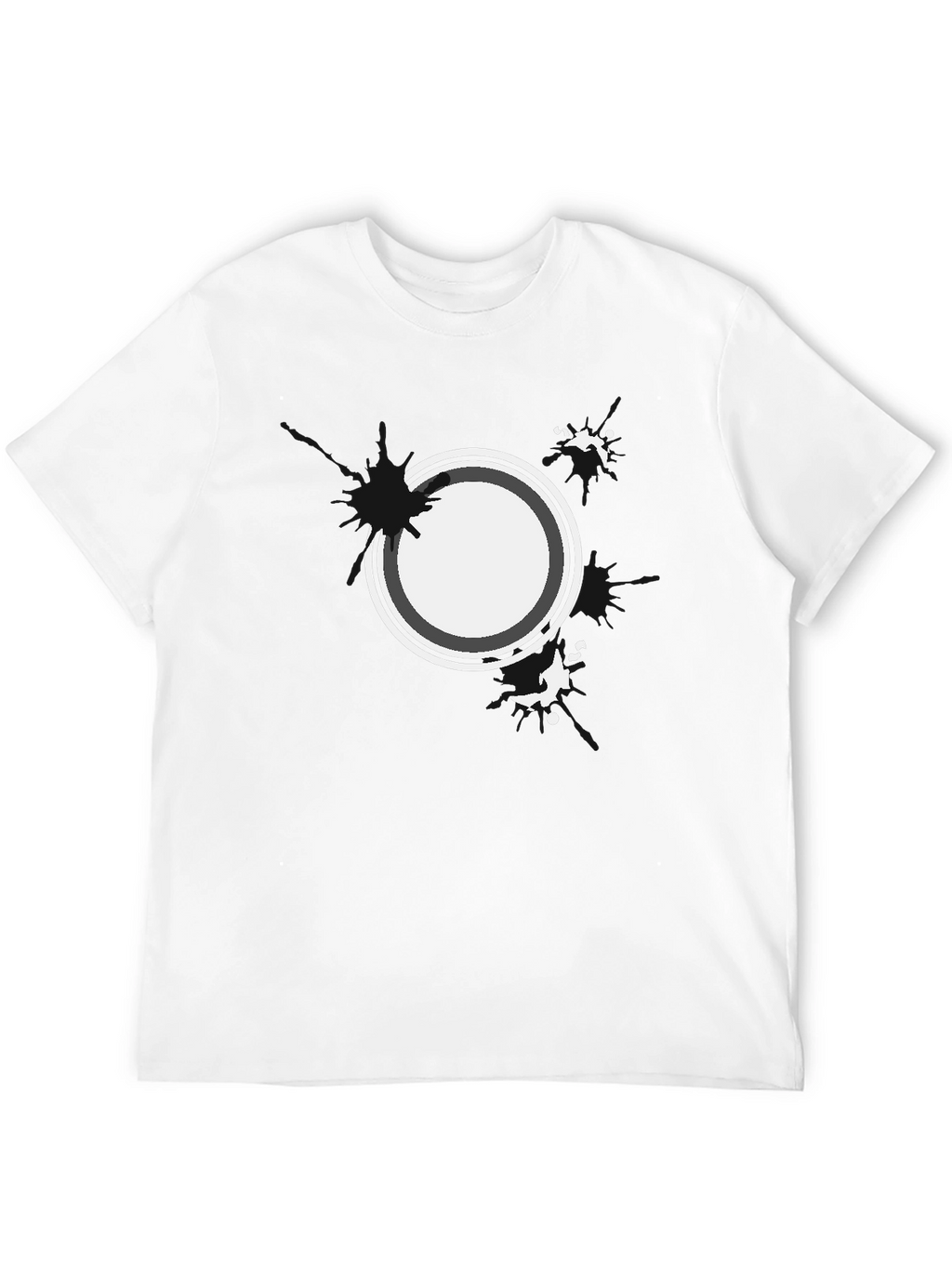 Abstract Circle Graphic Black T-Shirt