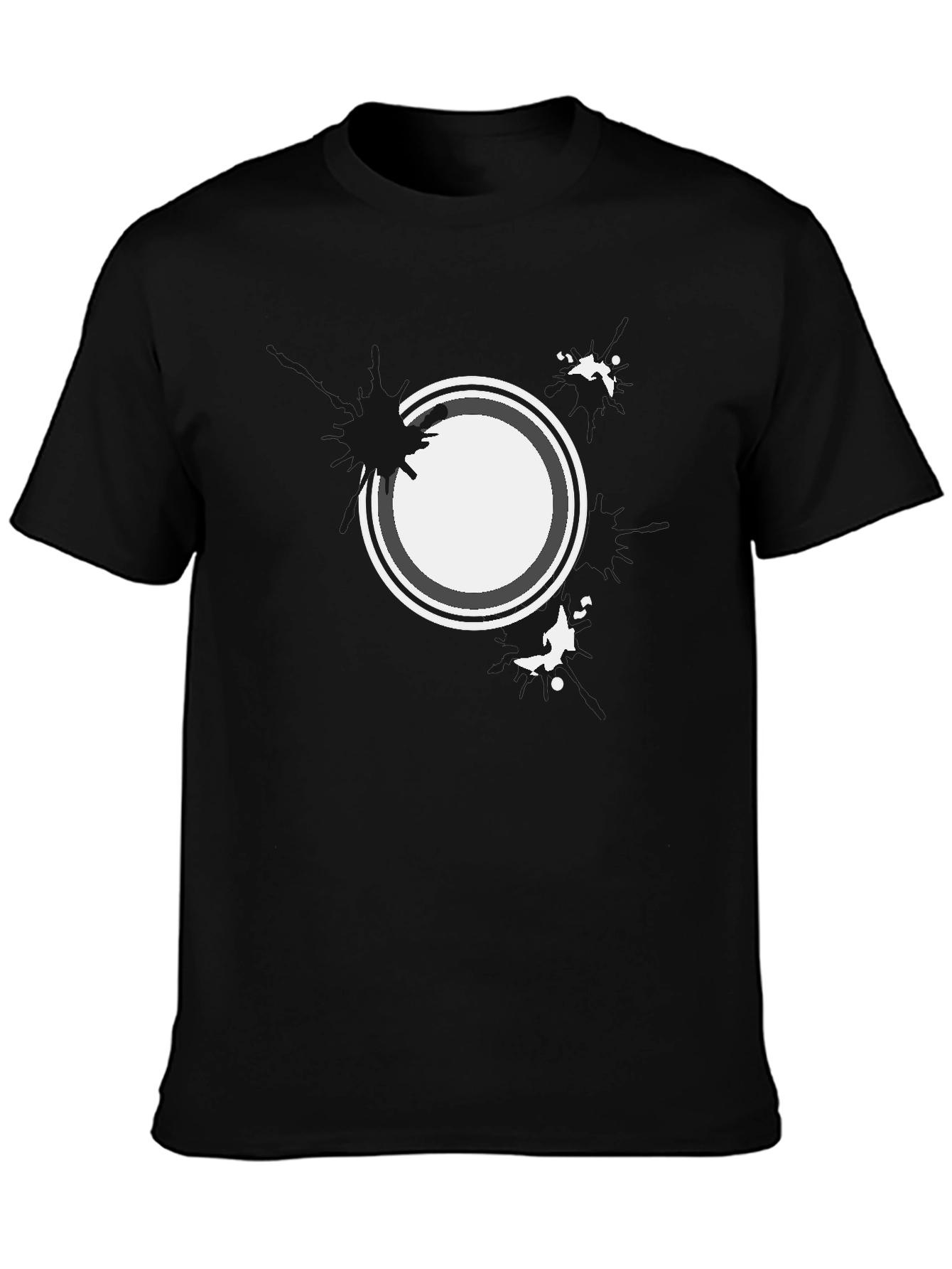 Abstract Circle Graphic Black T-Shirt