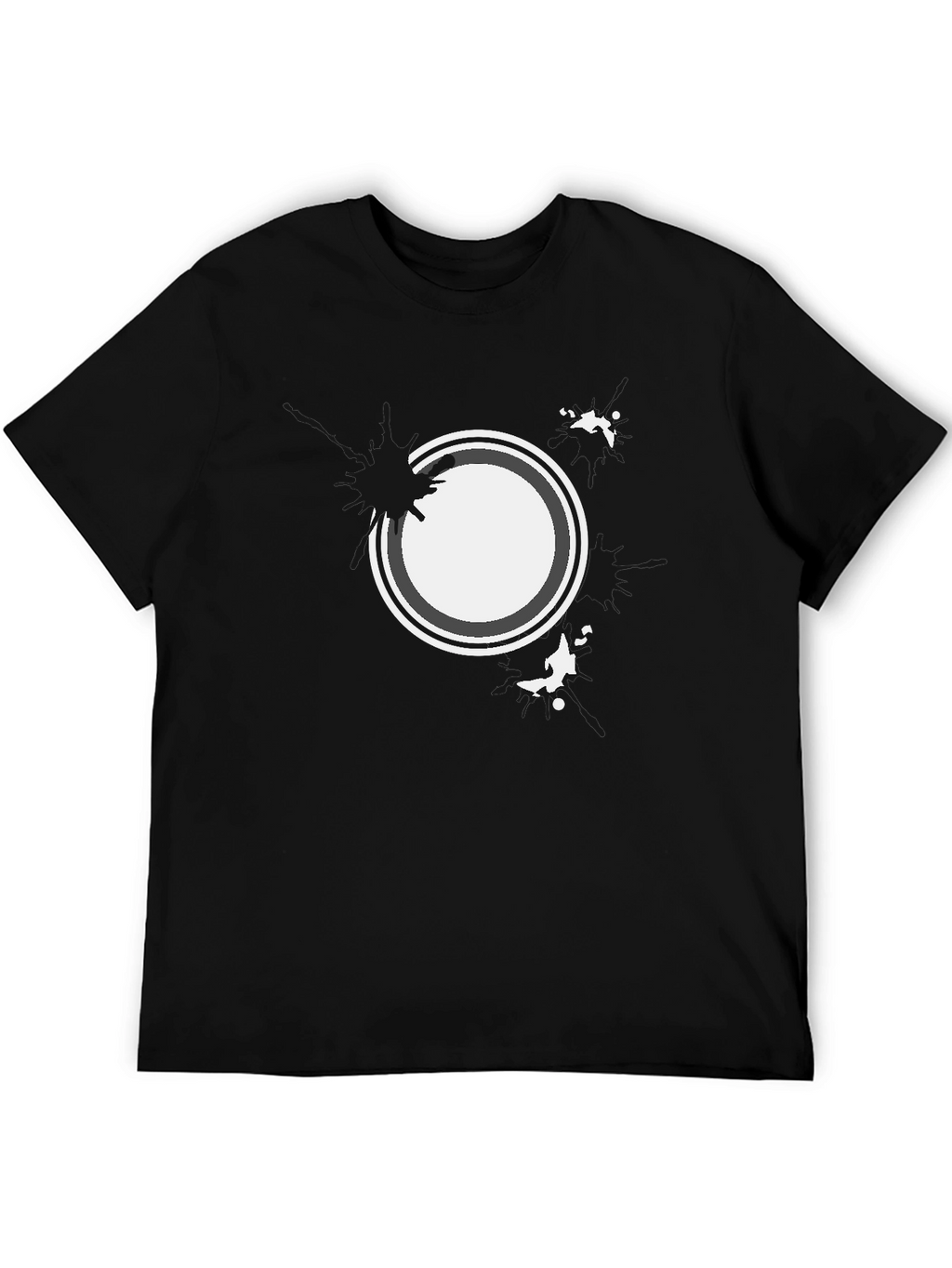 Abstract Circle Graphic Black T-Shirt