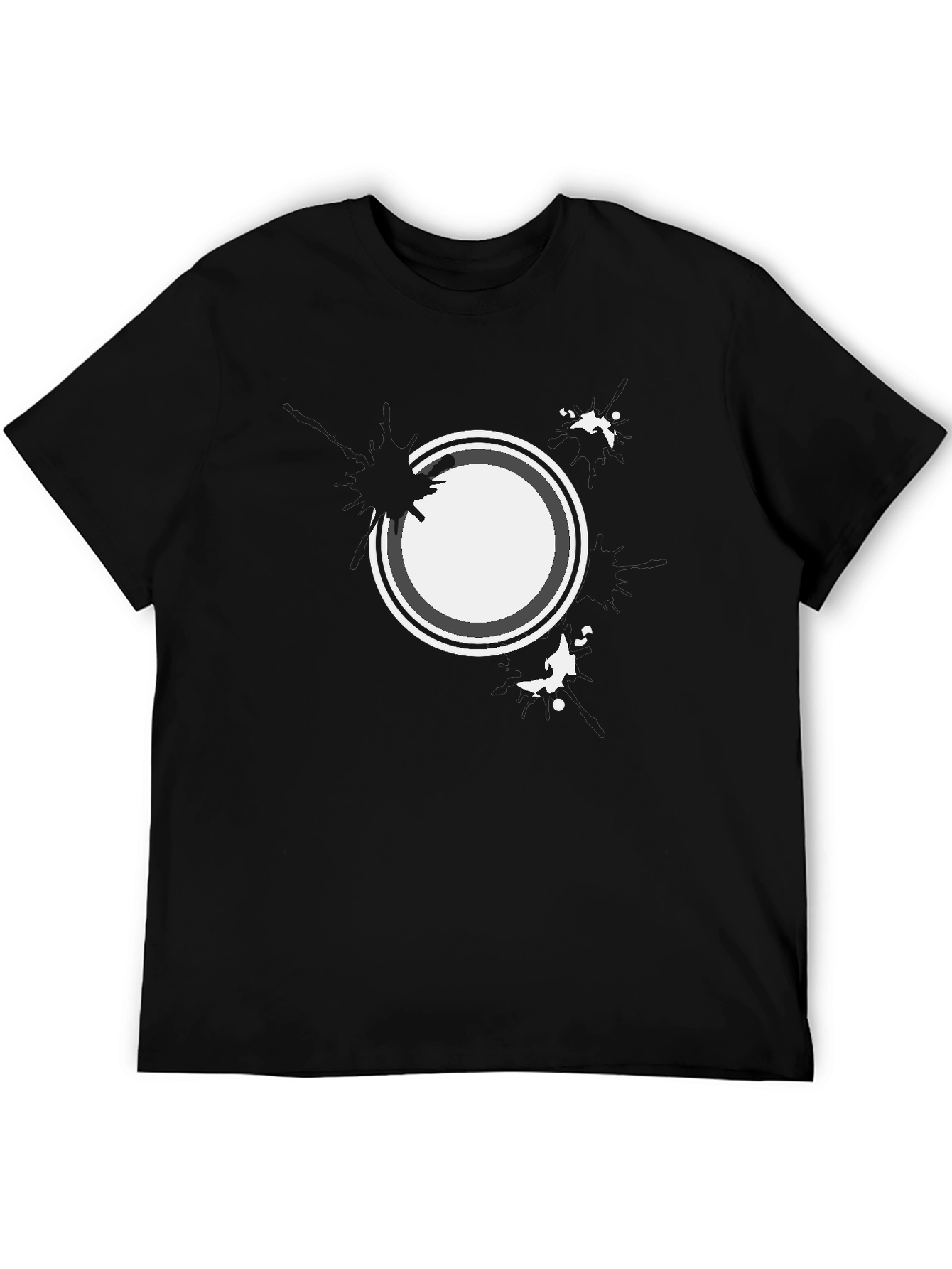 Abstract Circle Graphic Black T-Shirt