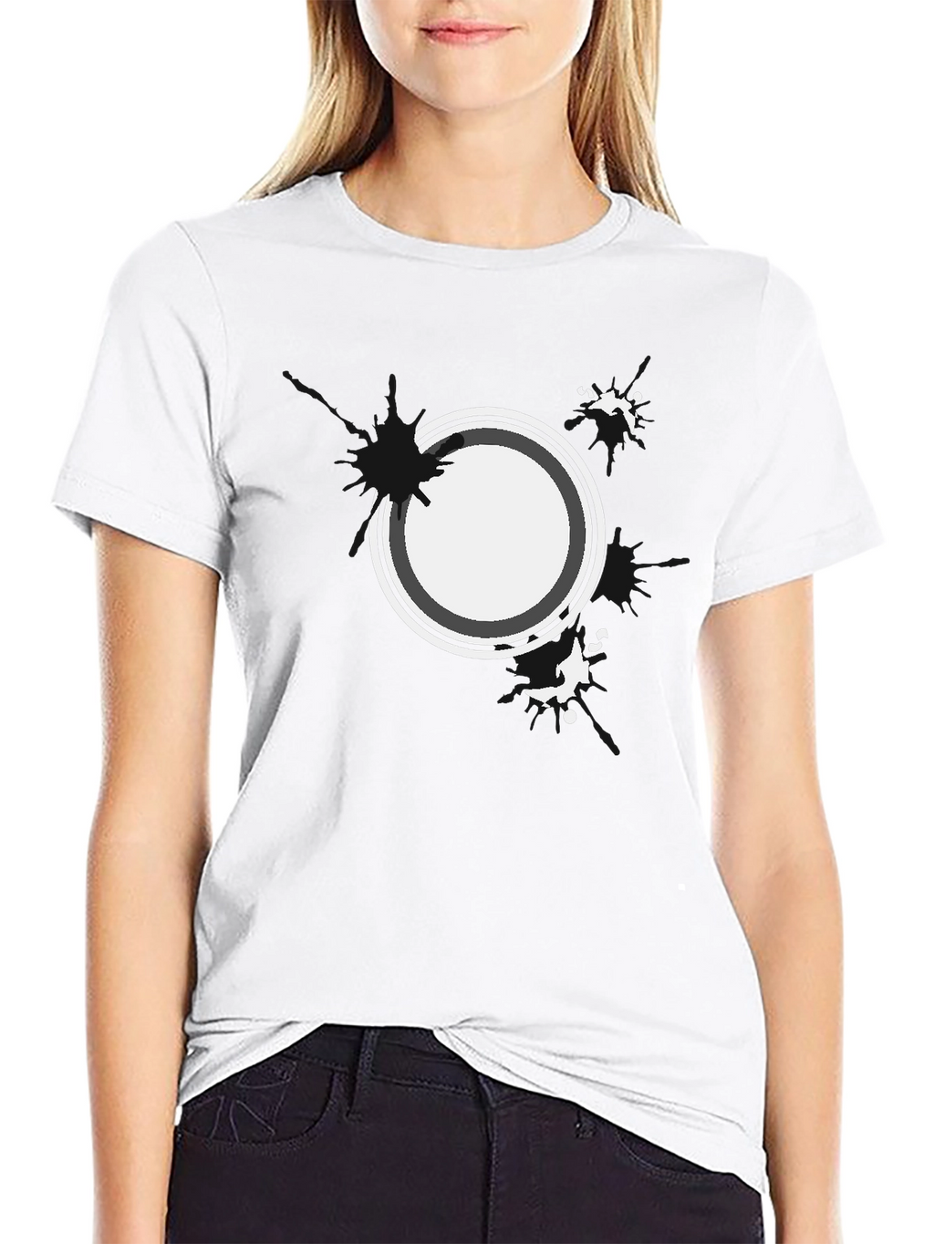 Abstract Circle Graphic Black T-Shirt
