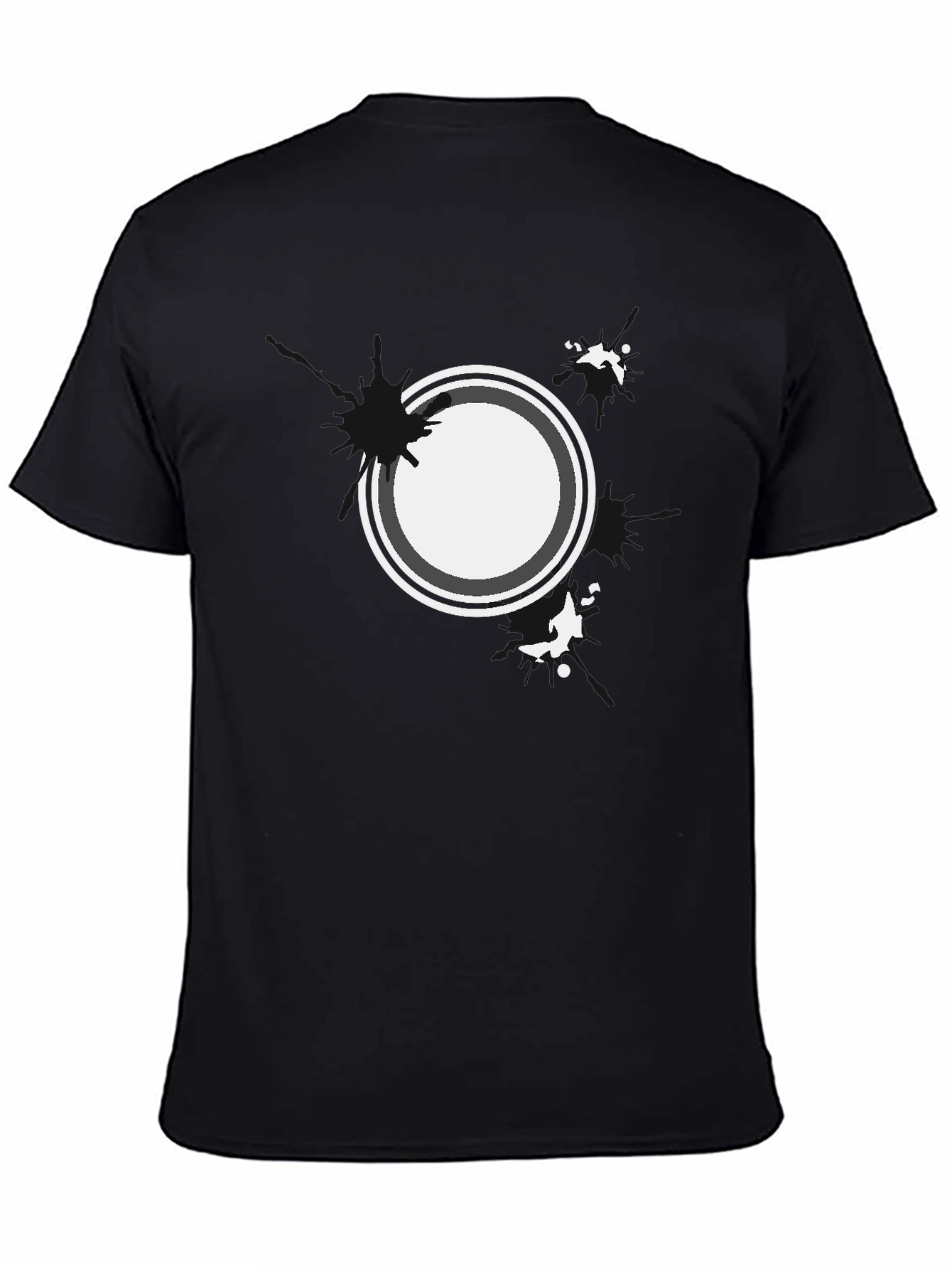 Abstract Circle Graphic Black T-Shirt