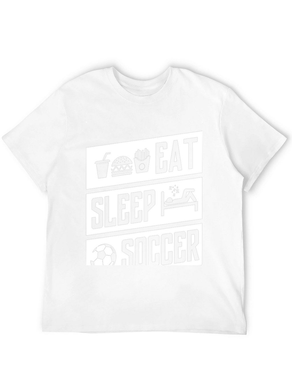 Eat Sleep Soccer Black Graphic T-Shirt