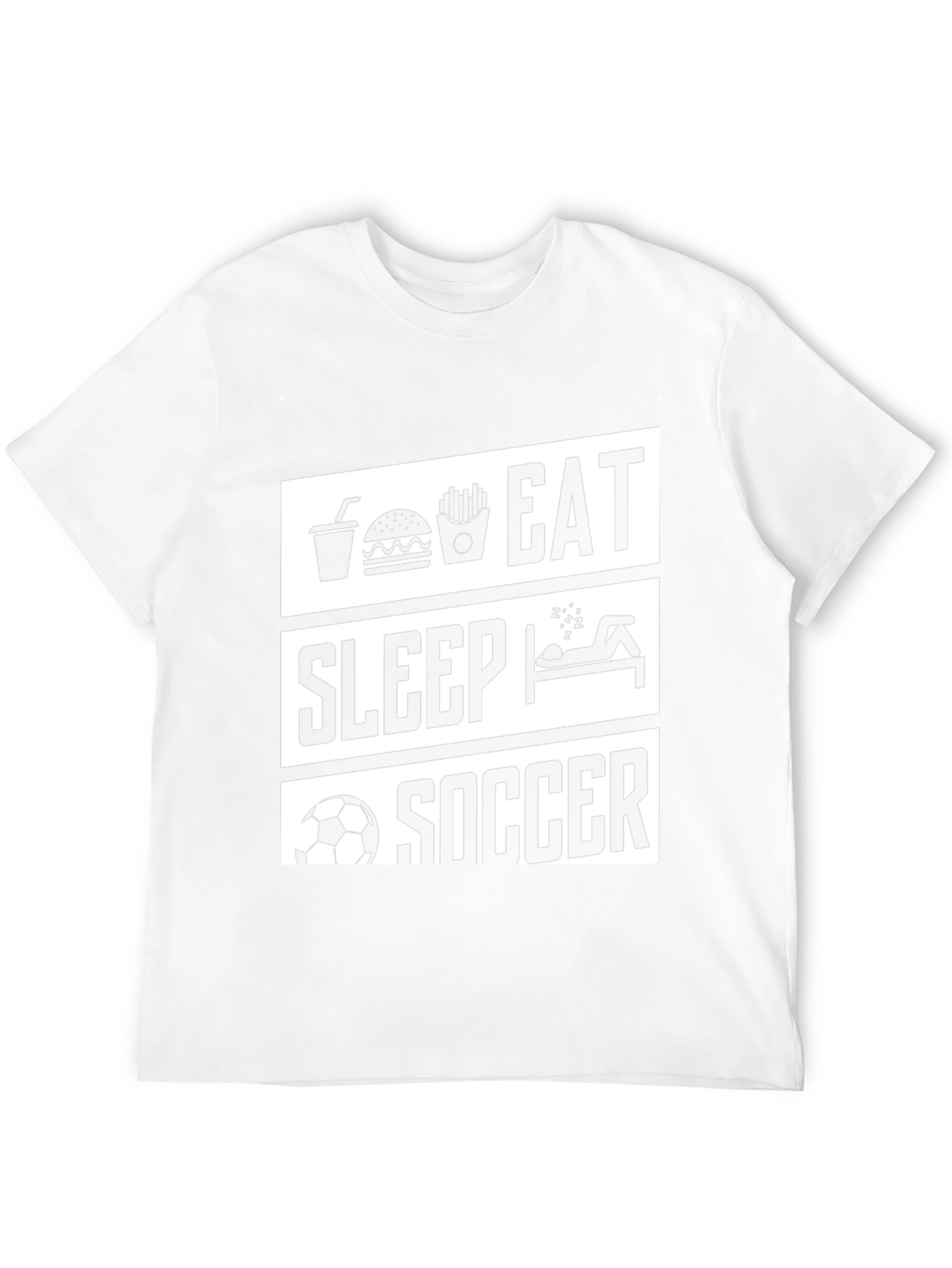 Eat Sleep Soccer Black Graphic T-Shirt