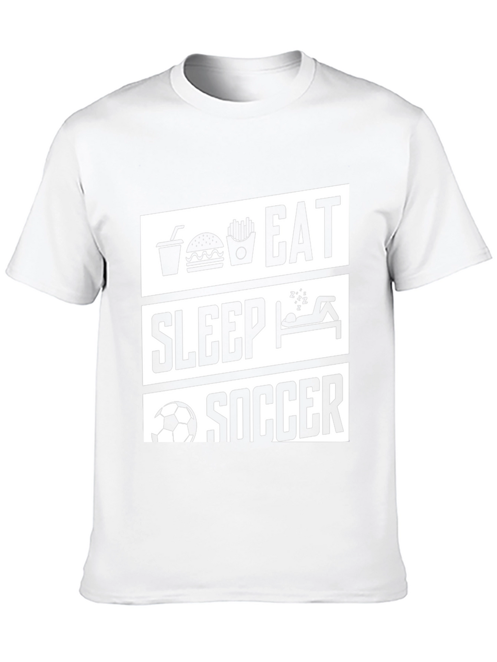 Eat Sleep Soccer Black Graphic T-Shirt