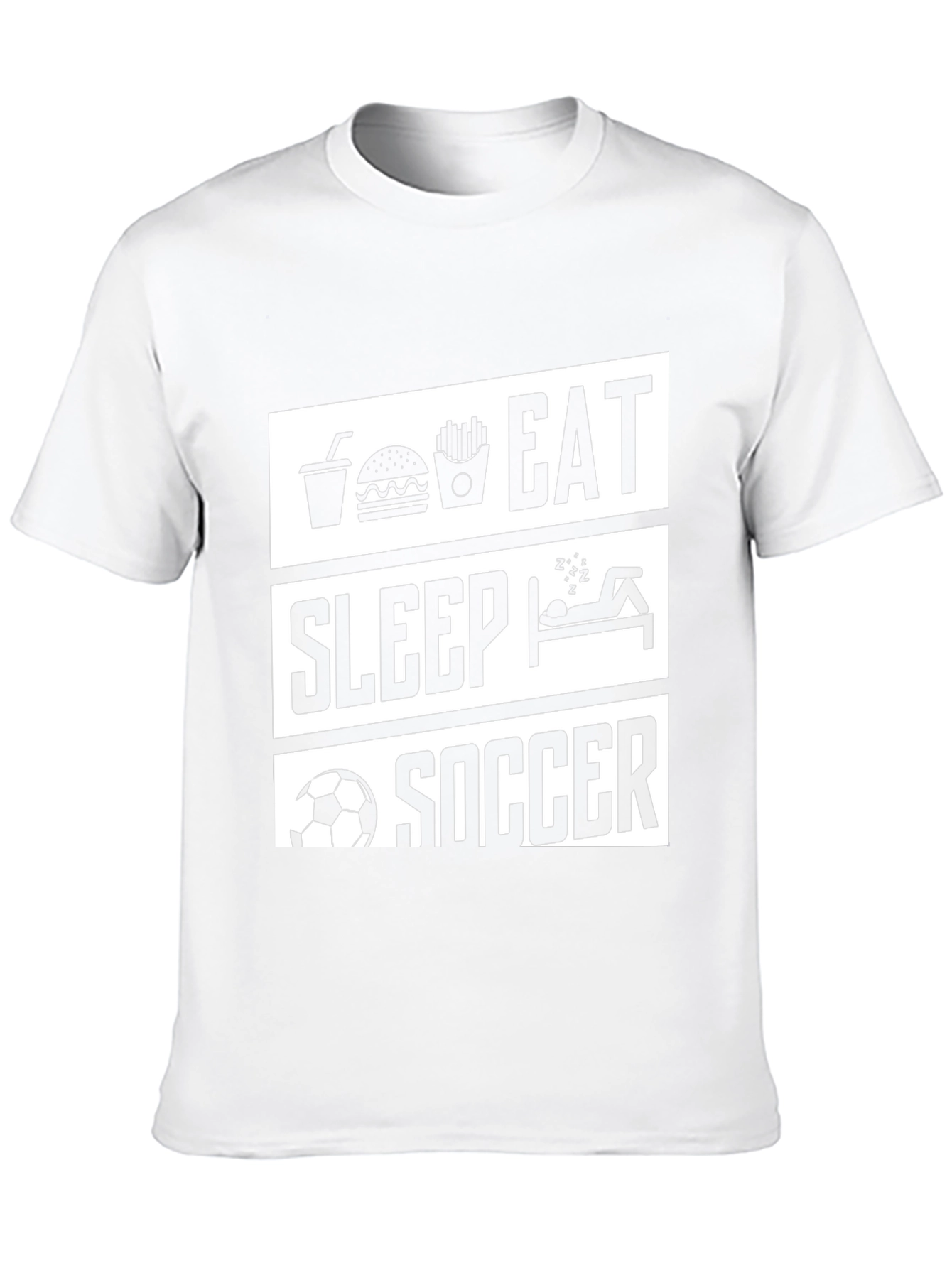 Eat Sleep Soccer Black Graphic T-Shirt