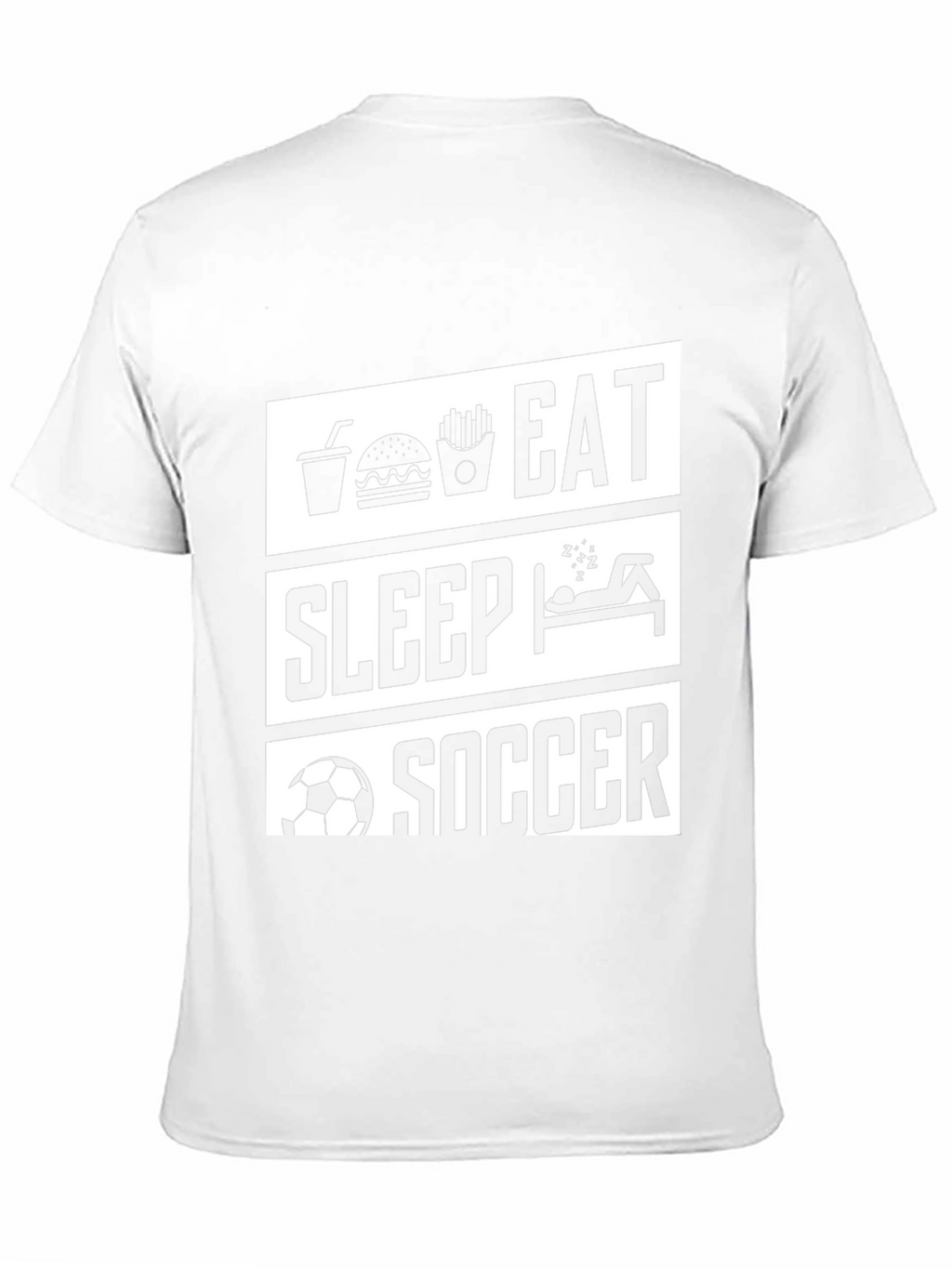 Eat Sleep Soccer Black Graphic T-Shirt