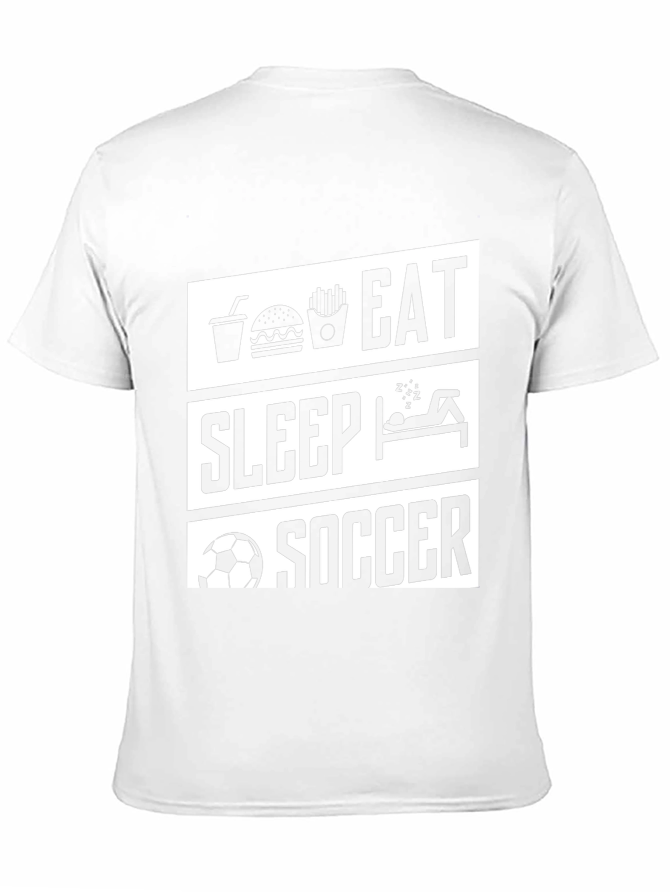 Eat Sleep Soccer Black Graphic T-Shirt