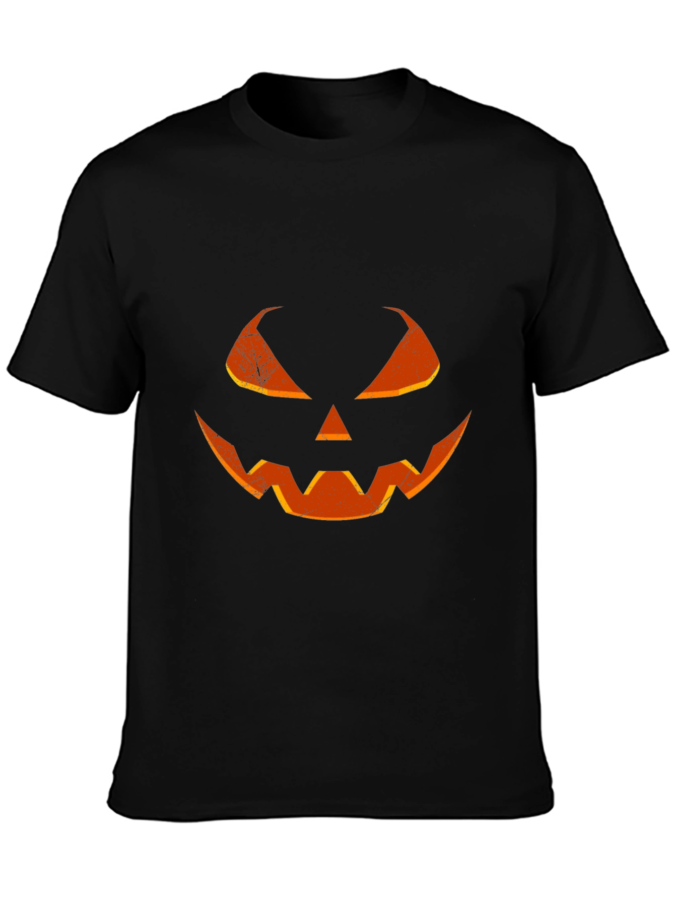 Halloween Pumpkin Face T-Shirt - Mens Black Tee