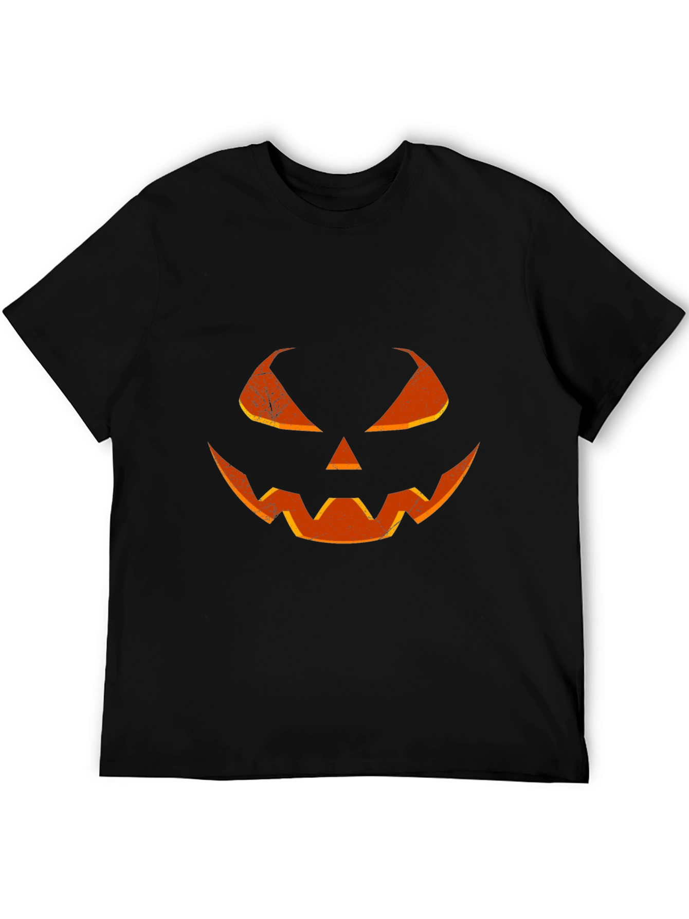 Halloween Pumpkin Face T-Shirt - Mens Black Tee