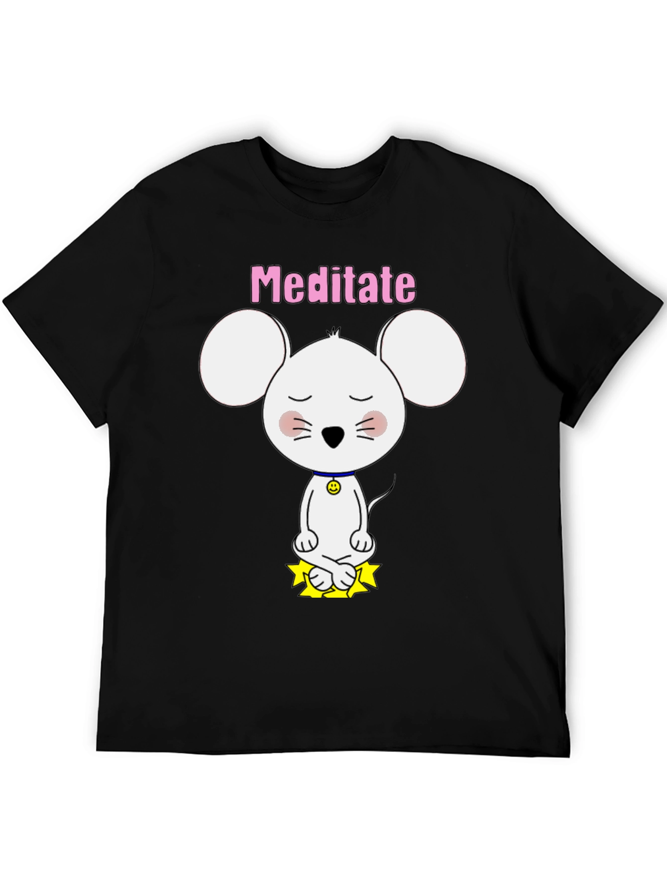 Meditate Mouse T-Shirt - Cute Yoga Cartoon Tee