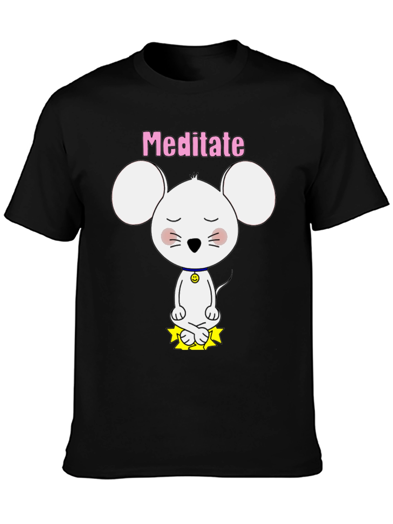 Meditate Mouse T-Shirt - Cute Yoga Cartoon Tee