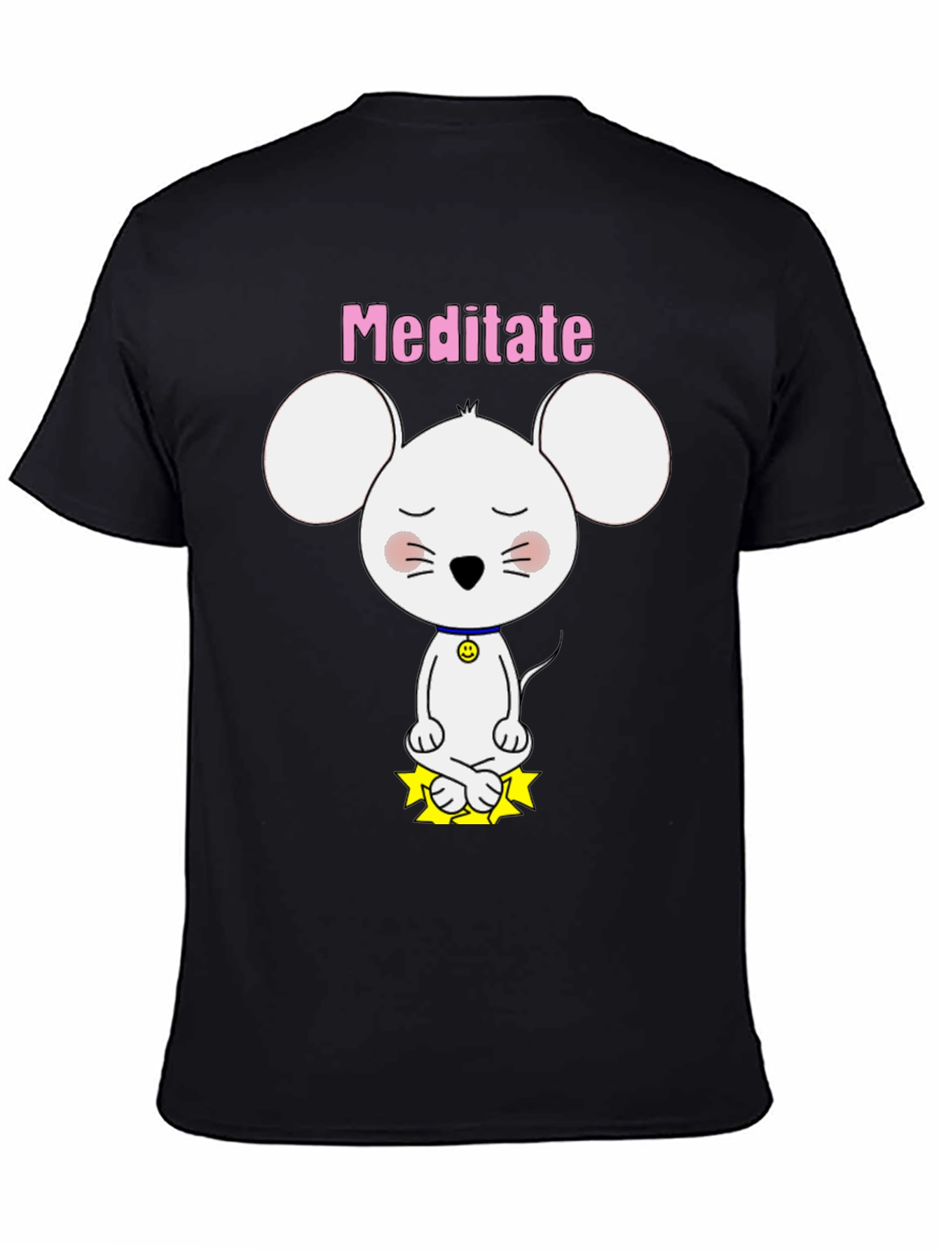 Meditate Mouse T-Shirt - Cute Yoga Cartoon Tee