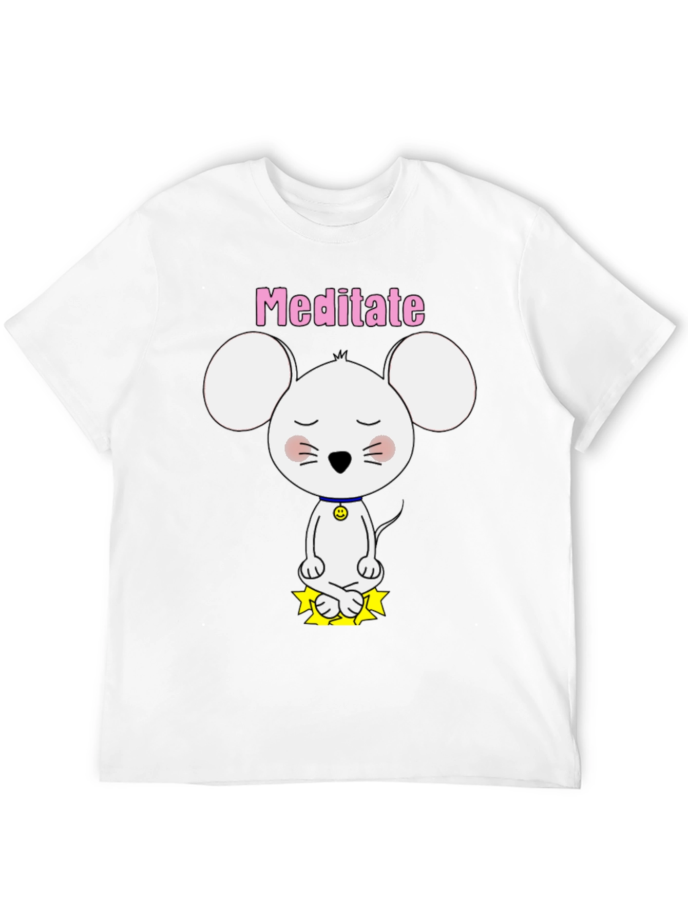 Meditate Mouse T-Shirt - Cute Yoga Cartoon Tee