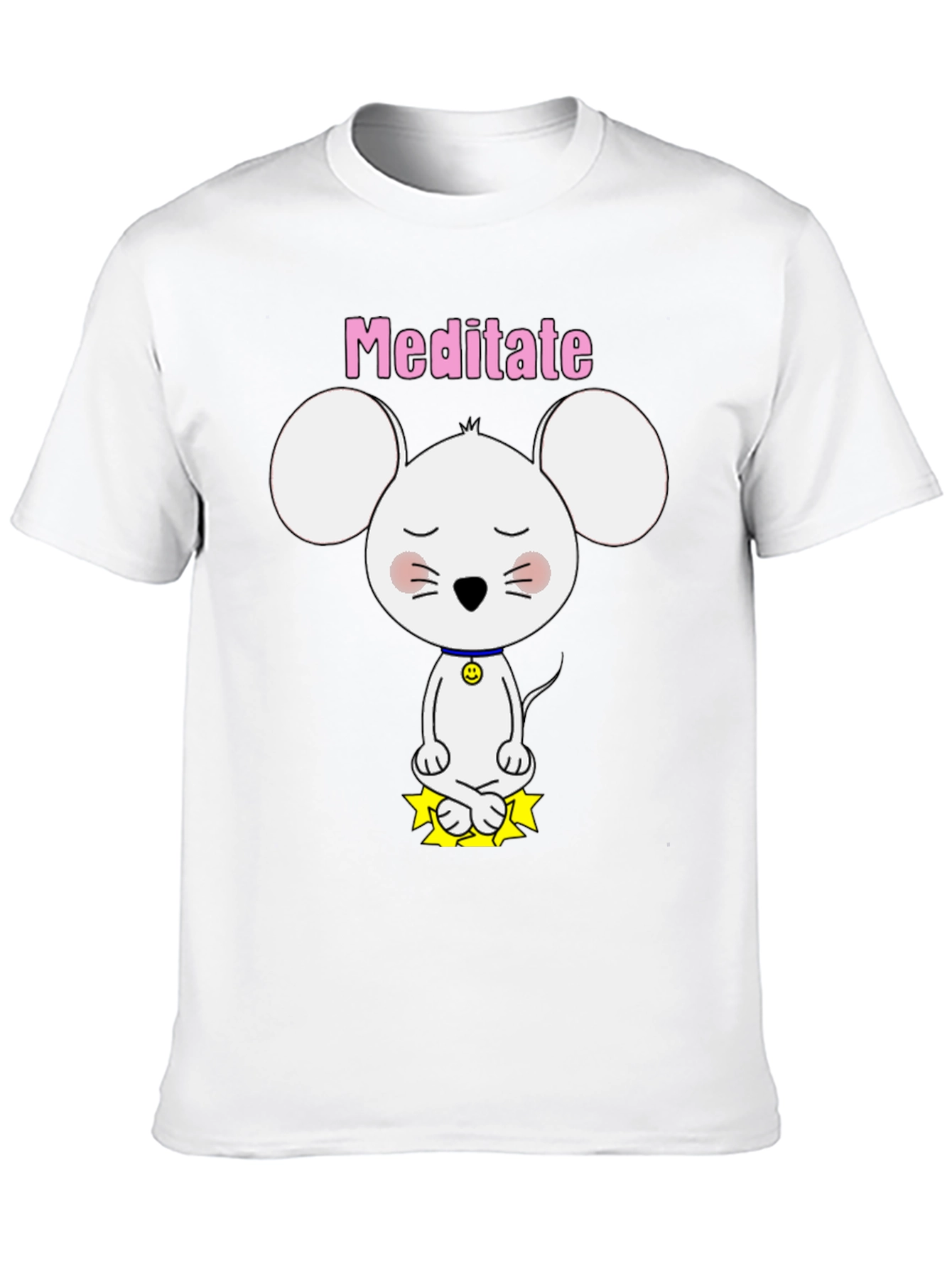 Meditate Mouse T-Shirt - Cute Yoga Cartoon Tee