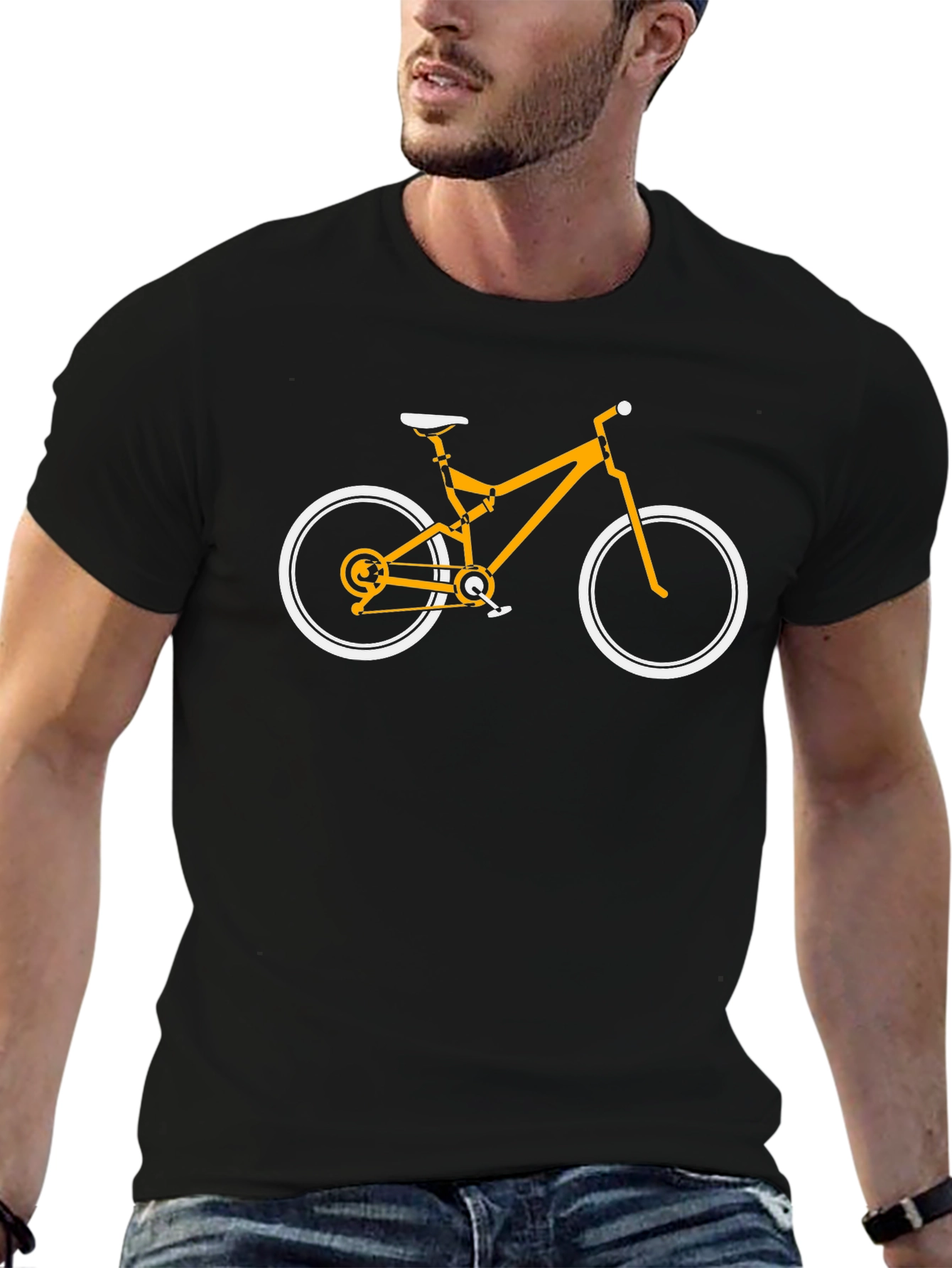 Bike Graphic Tee - Black Cotton T-Shirt for Cycling Lovers