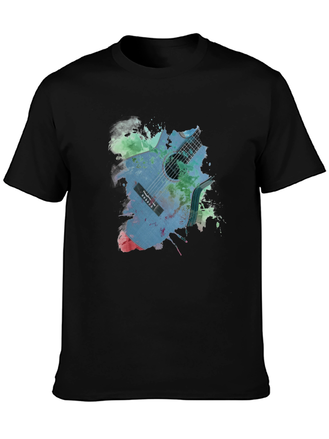 Guitar Splash Graphic Tee - Unique Artistic Design