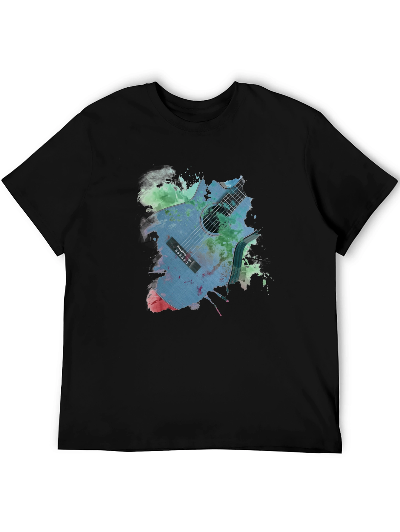 Guitar Splash Graphic Tee - Unique Artistic Design